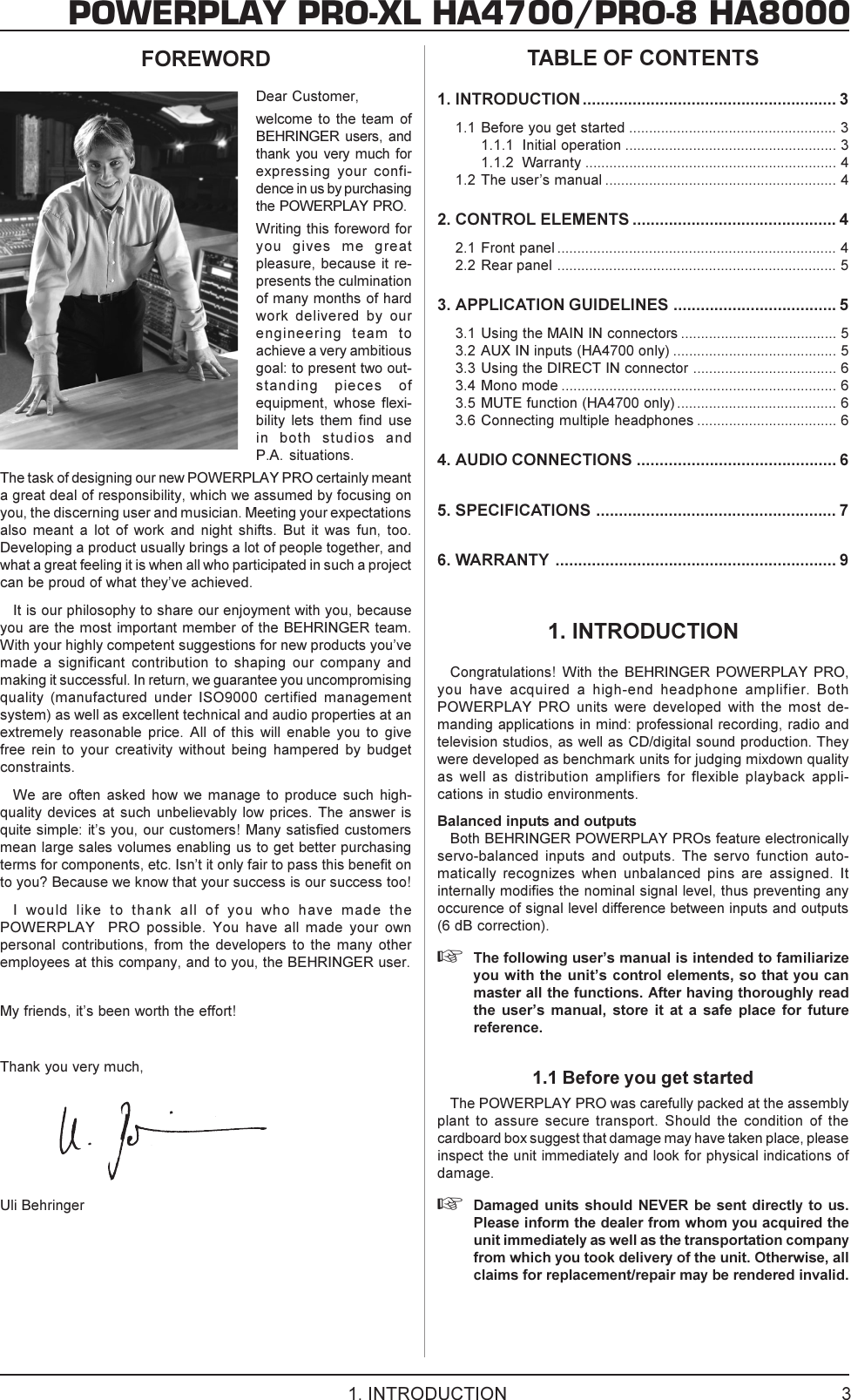 Page 3 of 9 - Behringer Behringer-Autocom-Pro-Xl-Mdx1600-Composer-Pro-Xl-Mdx2600-Multicom-Mdx4600-Users-Manual- DATA-MANFULL_HA4700_HA8000_ENG_Rev_A.pmd  Behringer-autocom-pro-xl-mdx1600-composer-pro-xl-mdx2600-multicom-mdx4600-users-manual