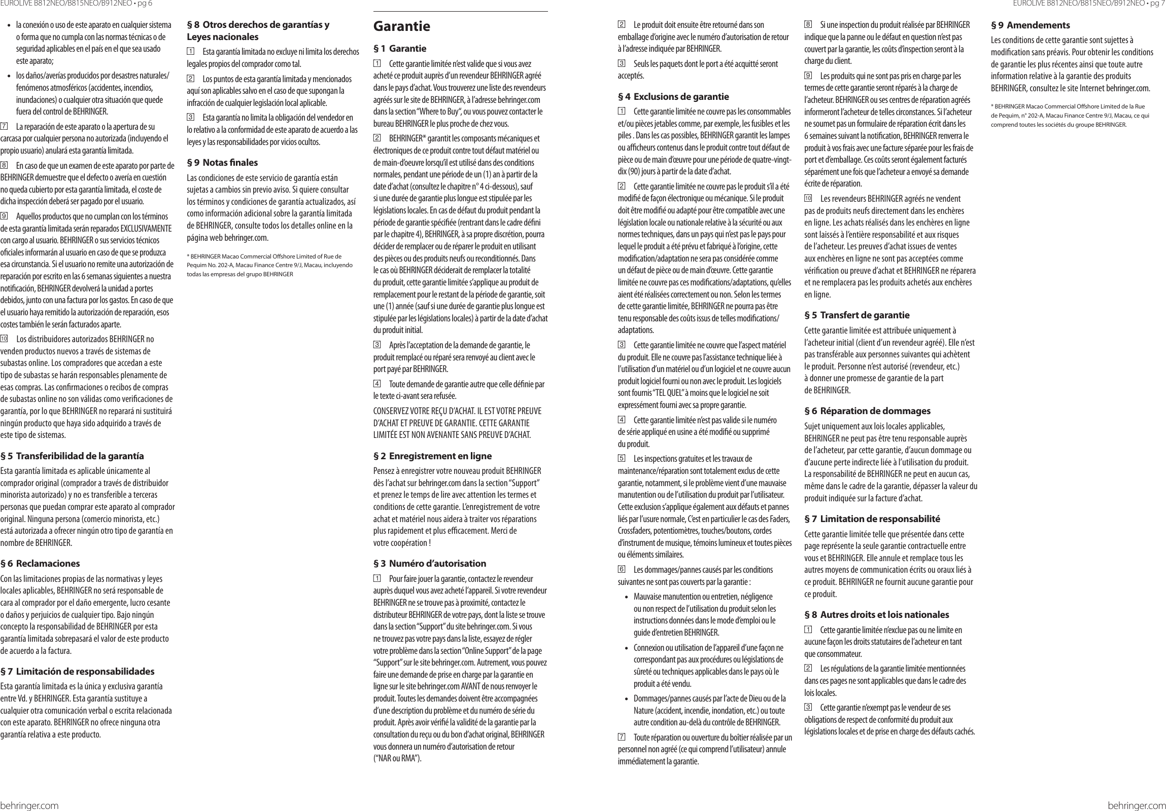 Page 4 of 12 - Behringer Behringer-Behringer-Speaker-B815Neo-Users-Manual- EUROLIVE B812NEO/B815NEO/B912NEO  Behringer-behringer-speaker-b815neo-users-manual