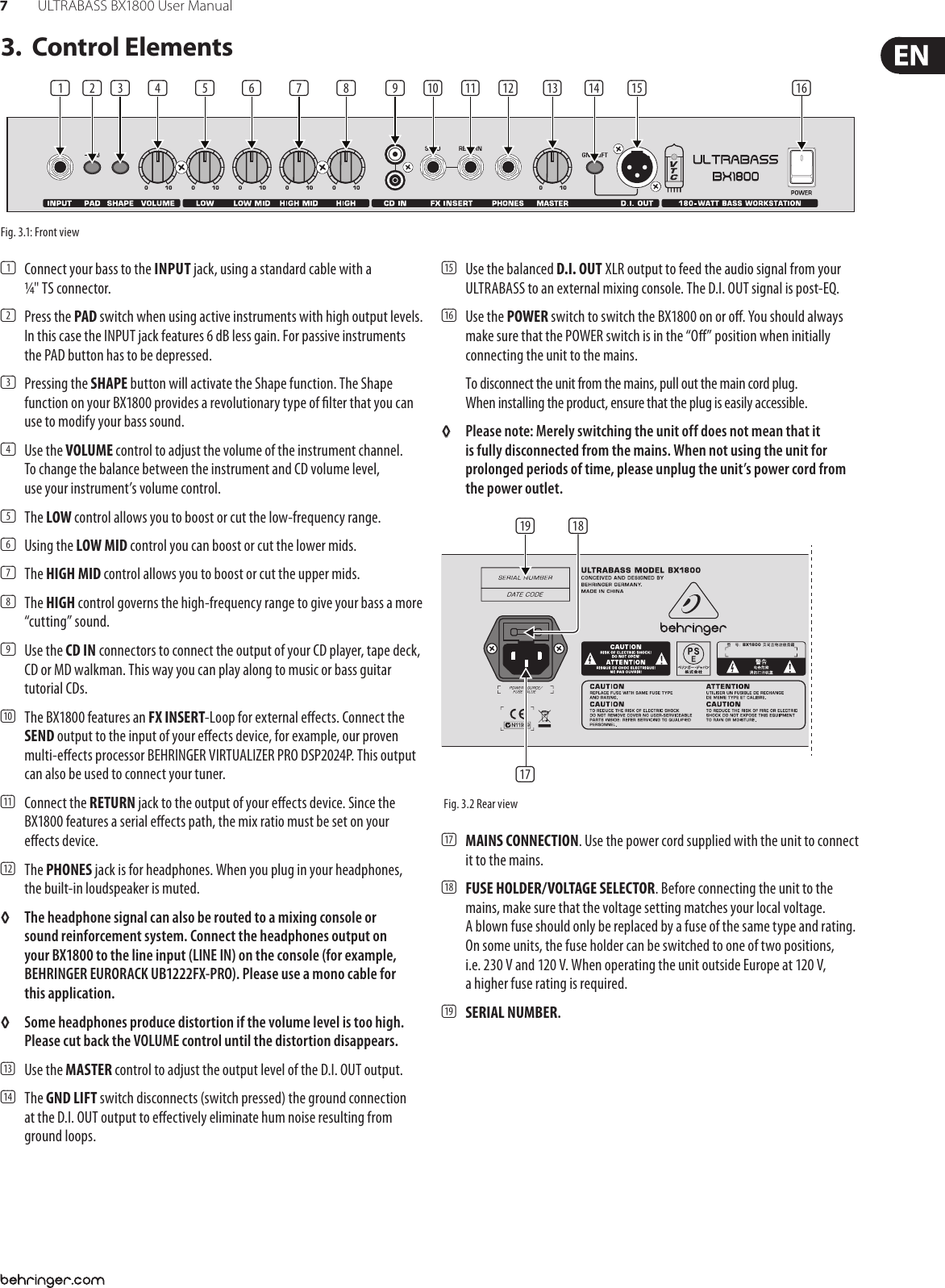 Page 7 of 9 - Behringer Behringer-Bx1800-Users-Manual- P0409 (BX1800) Behringer-bx1800-users-manual