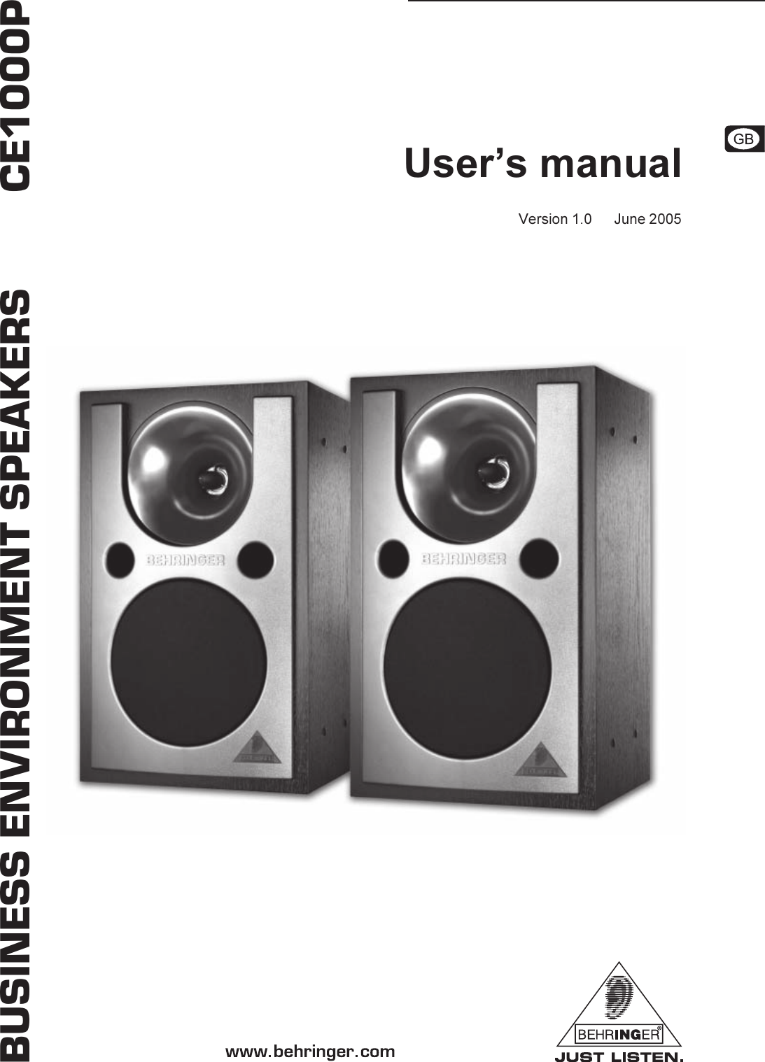 Page 1 of 8 - Behringer Behringer-Ce1000P-Users-Manual- DATA-MANFULL_CE1000P_ENG_Rev_A.PMD  Behringer-ce1000p-users-manual