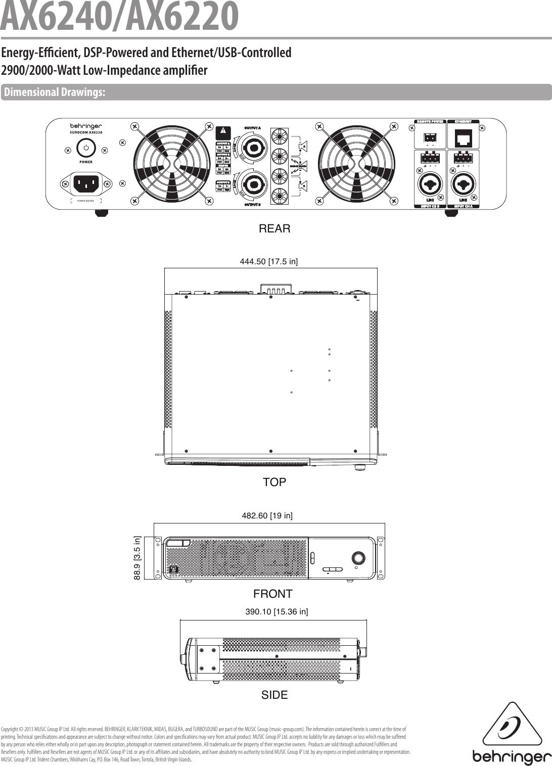 Page 6 of 6 - Behringer Behringer-Eurocom-Ax6240-Specification-Sheet- AX6240/AX6220  Behringer-eurocom-ax6240-specification-sheet