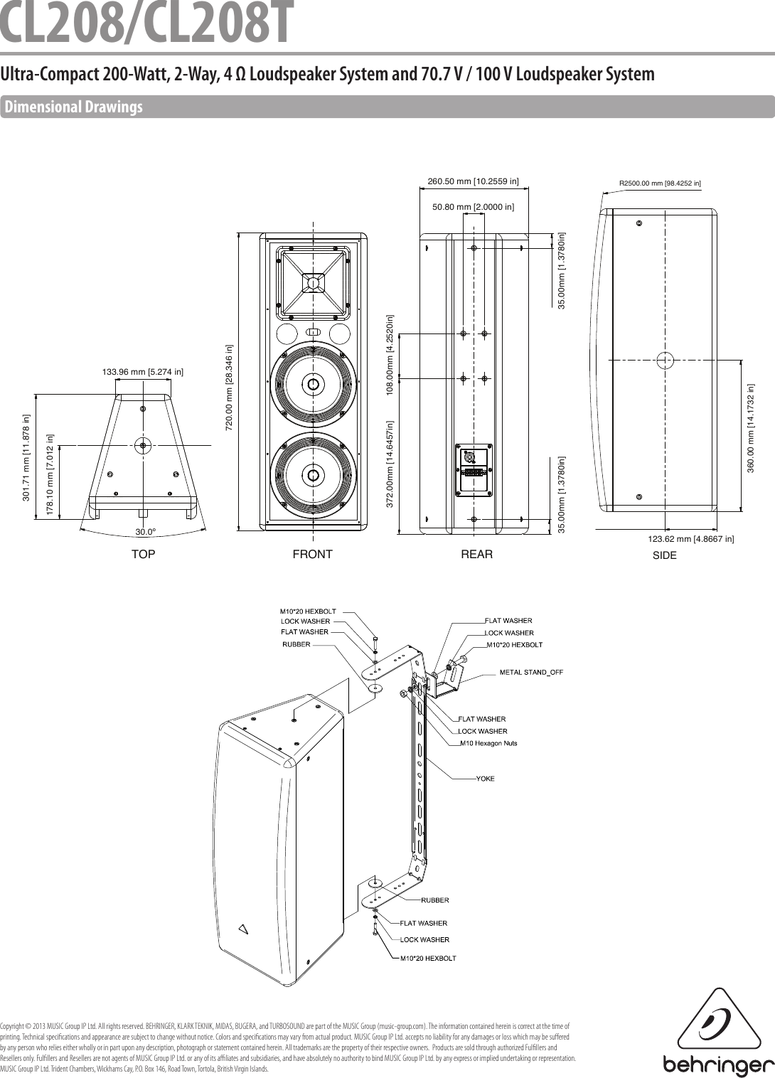 Page 7 of 7 - Behringer Behringer-Eurocom-Cl208-Specification-Sheet- CL208/CL208T Behringer-eurocom-cl208-specification-sheet