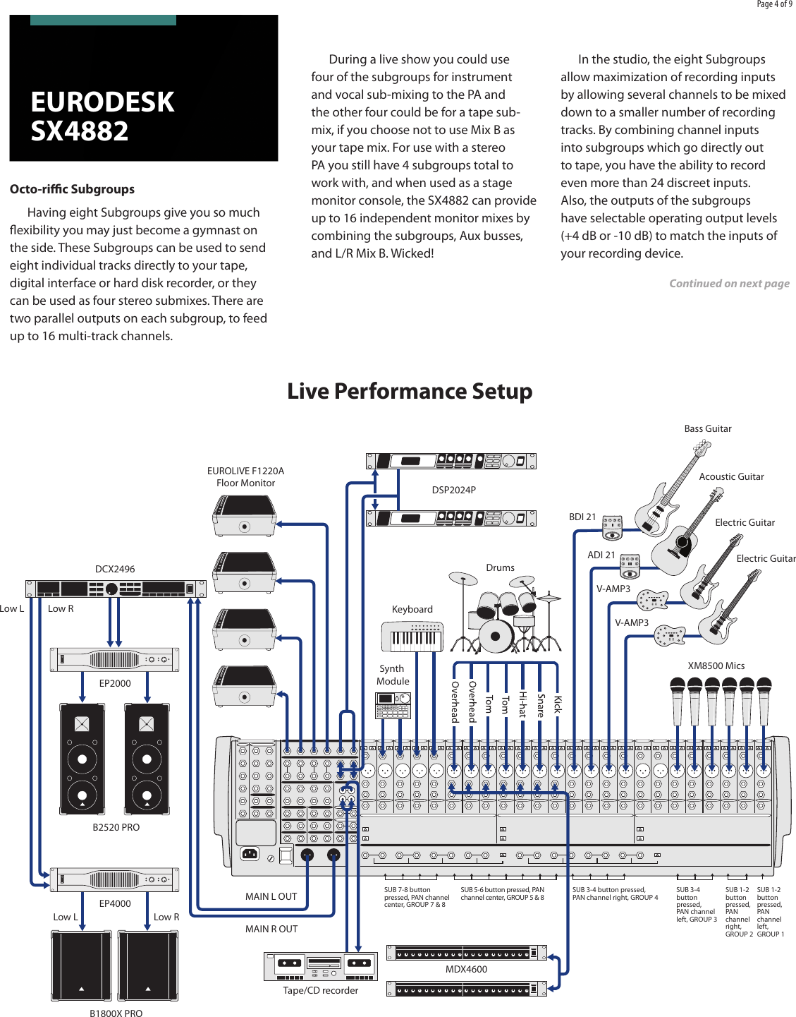 Page 4 of 9 - Behringer Behringer-Eurodesk-Sx4882-Brochure- EURODESK SX4882  Behringer-eurodesk-sx4882-brochure