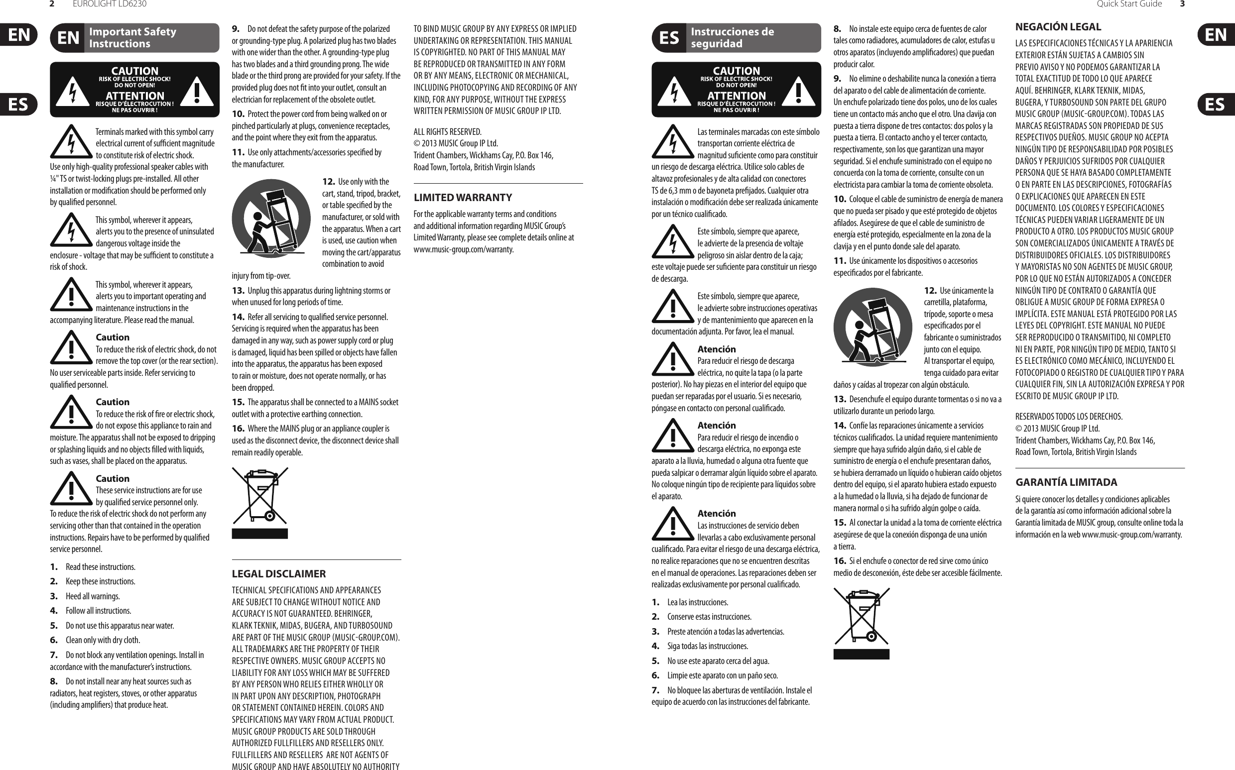 Page 2 of 11 - Behringer Behringer-Eurolight-Ld6230-Quick-Start-Manual- EUROLIGHT LD6230  Behringer-eurolight-ld6230-quick-start-manual