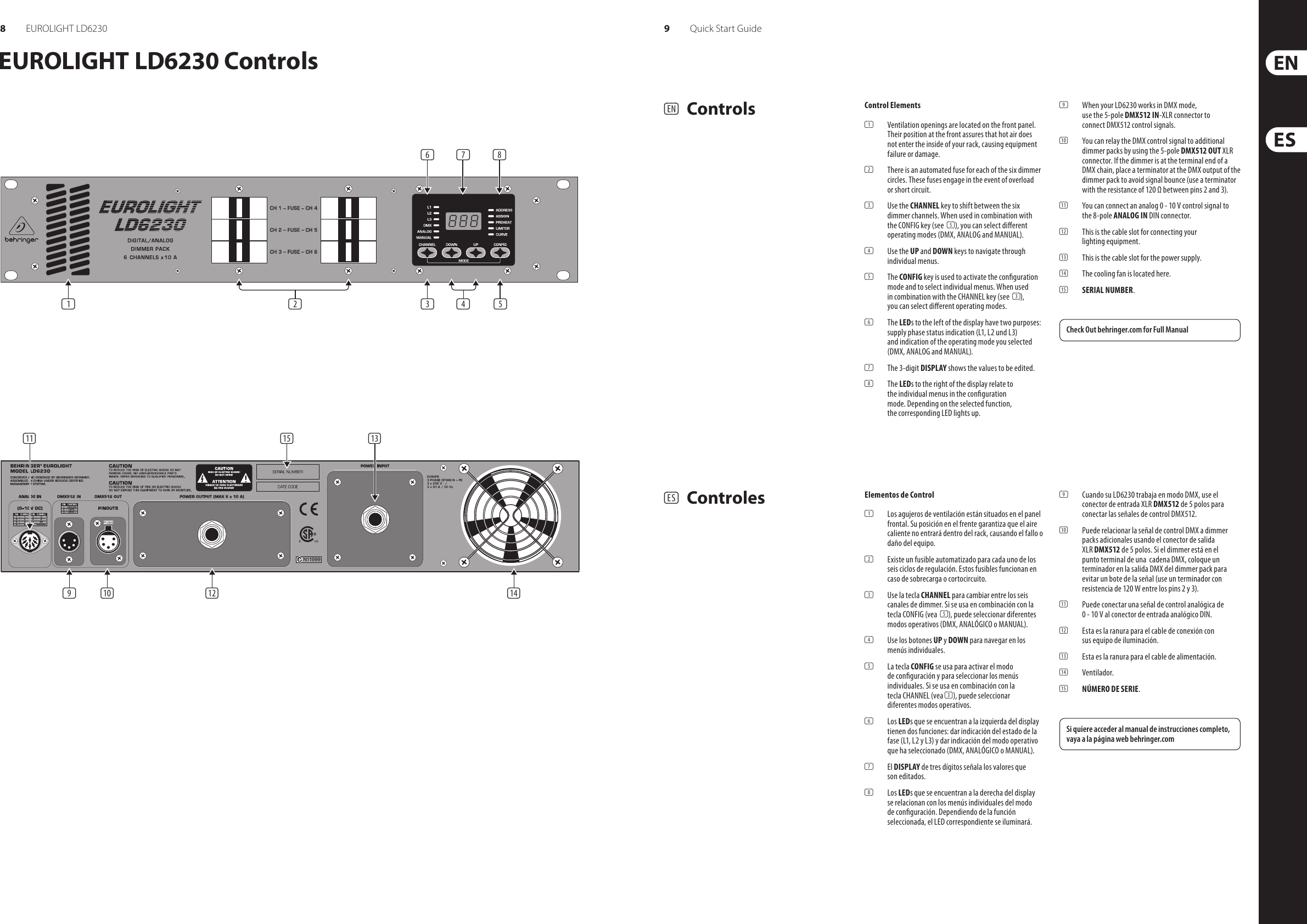 Page 5 of 11 - Behringer Behringer-Eurolight-Ld6230-Quick-Start-Manual- EUROLIGHT LD6230  Behringer-eurolight-ld6230-quick-start-manual