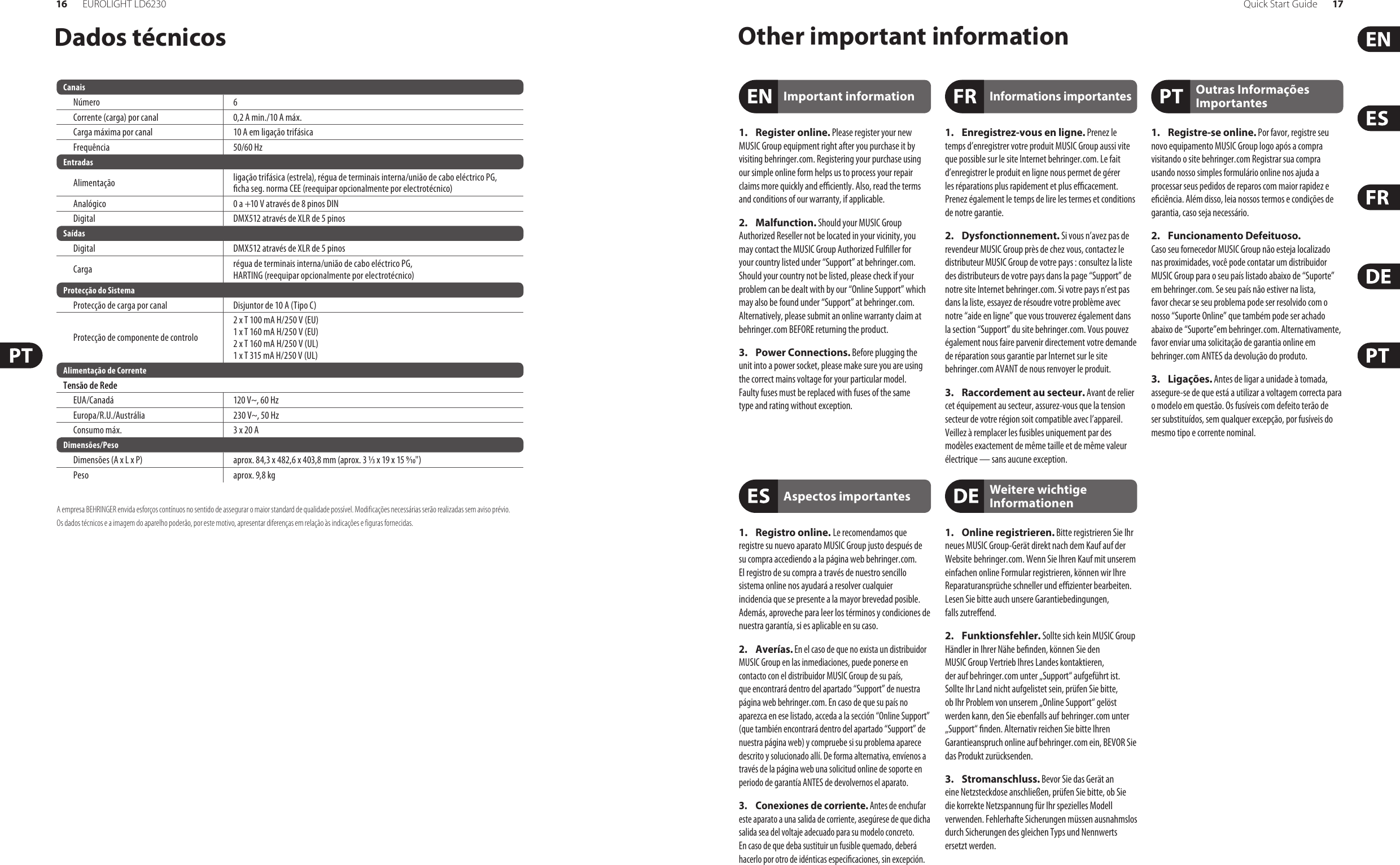 Page 9 of 11 - Behringer Behringer-Eurolight-Ld6230-Quick-Start-Manual- EUROLIGHT LD6230  Behringer-eurolight-ld6230-quick-start-manual