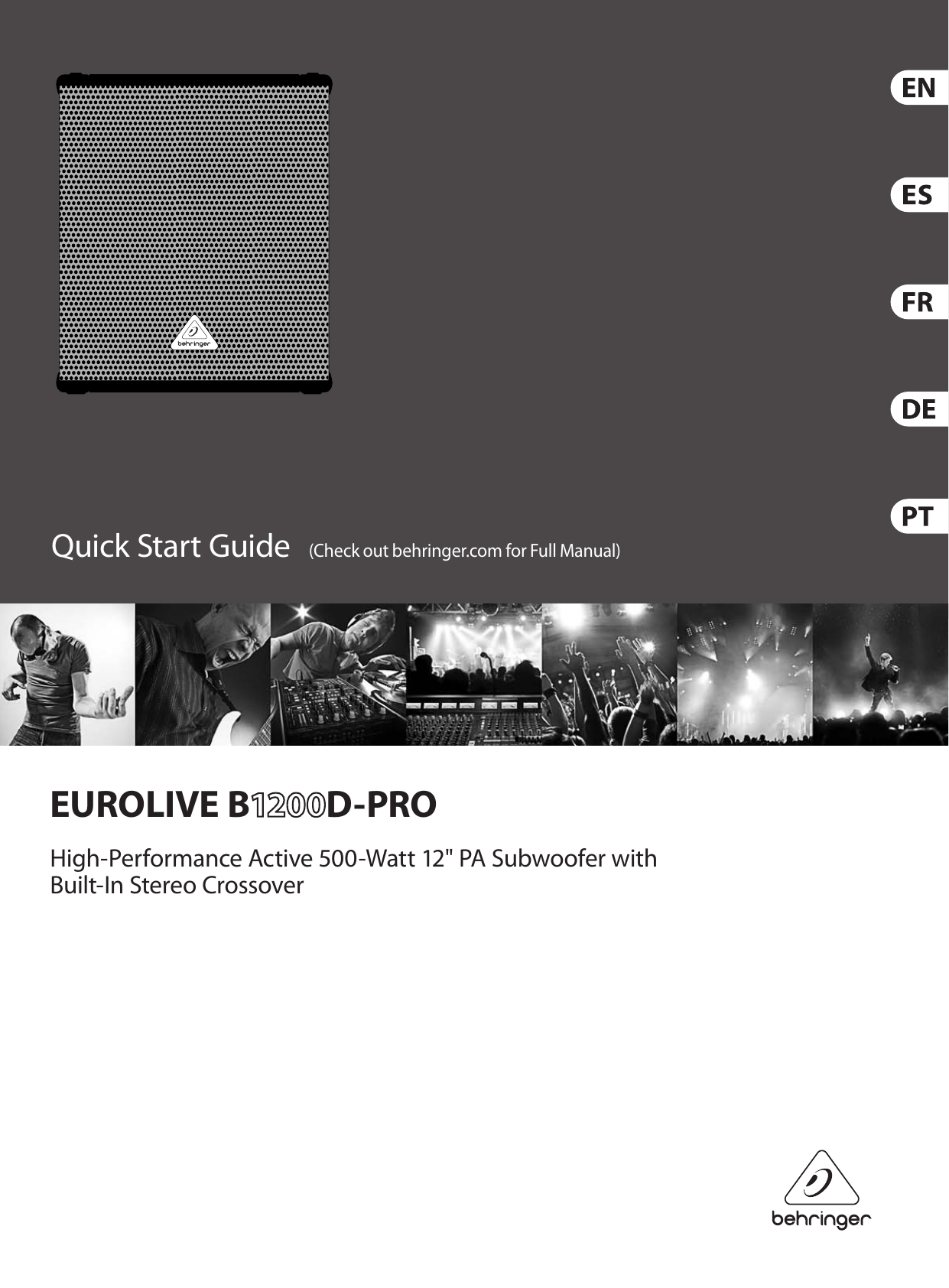 Page 1 of 10 - Behringer Behringer-Eurolive-B1200D-Pro-Quick-Start-Manual- EUROLIVE B1200D-PRO  Behringer-eurolive-b1200d-pro-quick-start-manual