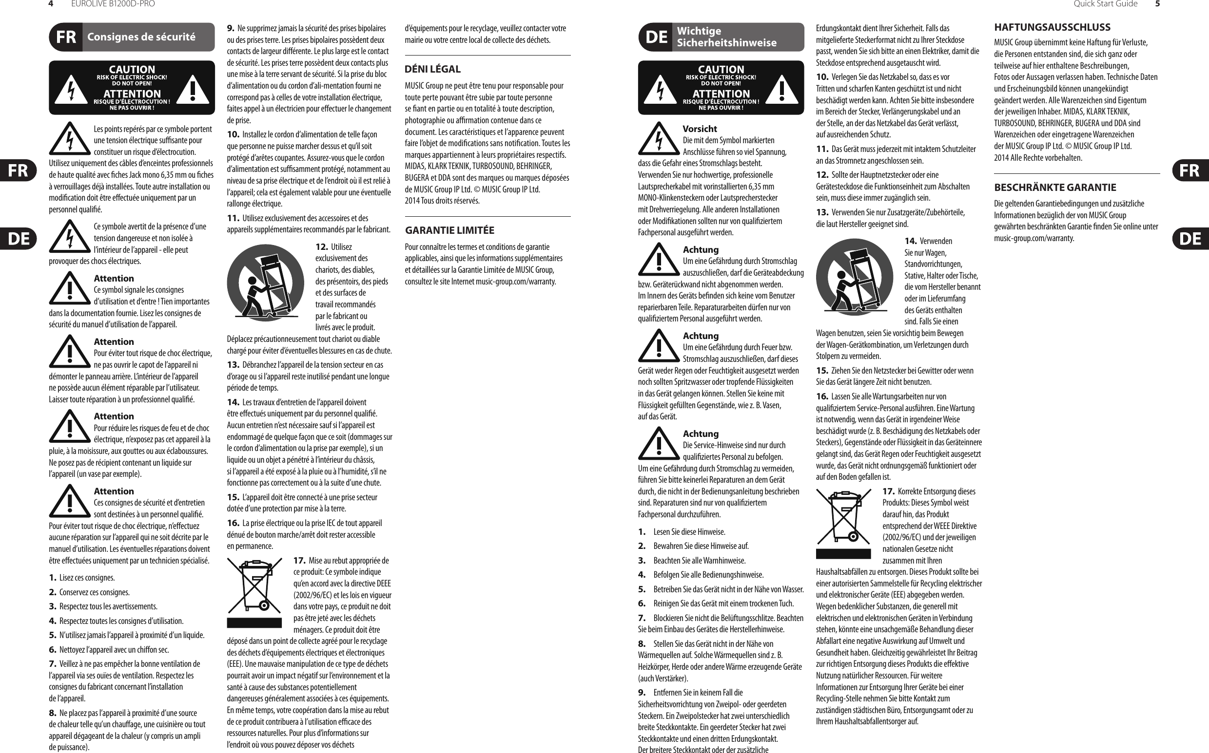 Page 3 of 10 - Behringer Behringer-Eurolive-B1200D-Pro-Quick-Start-Manual- EUROLIVE B1200D-PRO  Behringer-eurolive-b1200d-pro-quick-start-manual