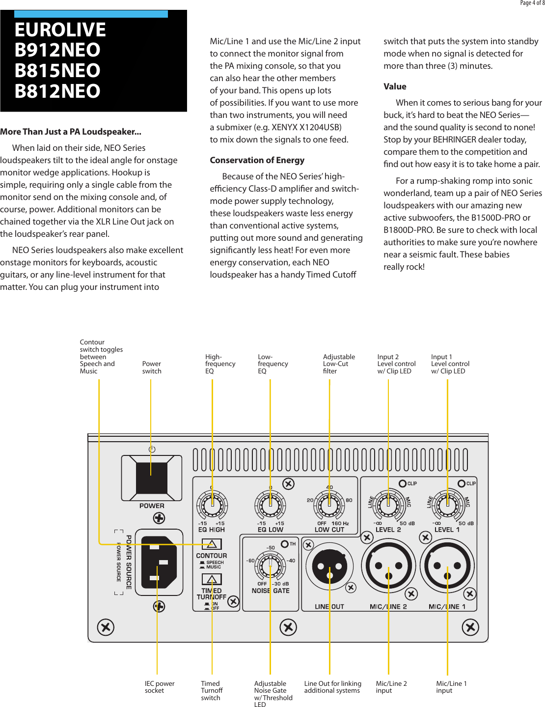 Схема behringer b112d