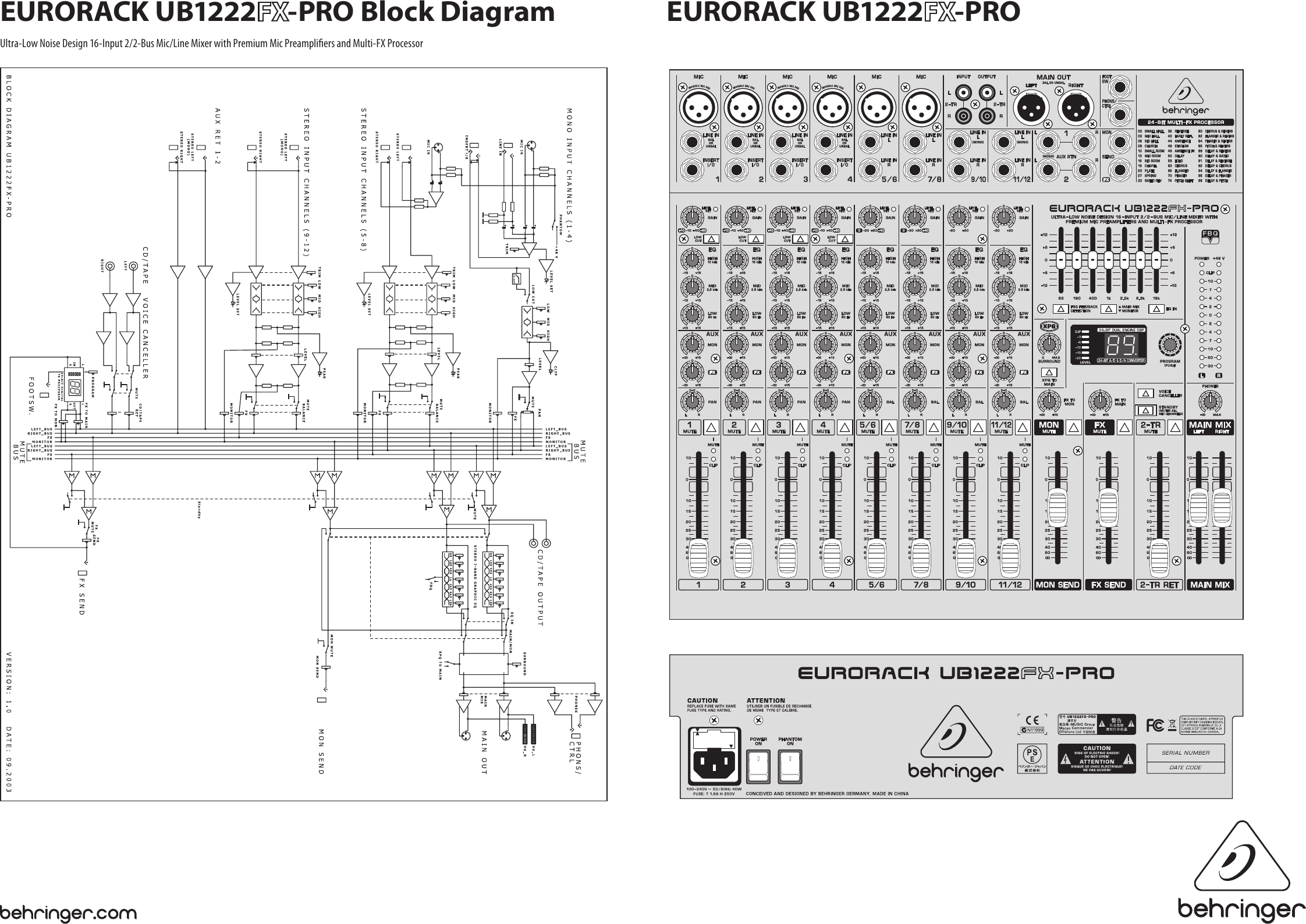 Behringer p0a2e схема