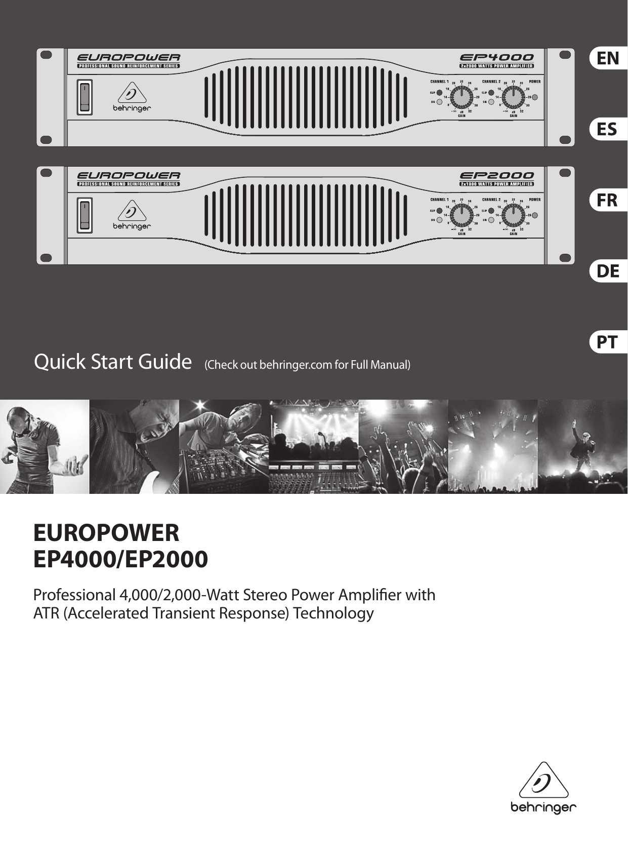 Behringer Europower Ep2000 Quick Start Manual EP4000/EP2000