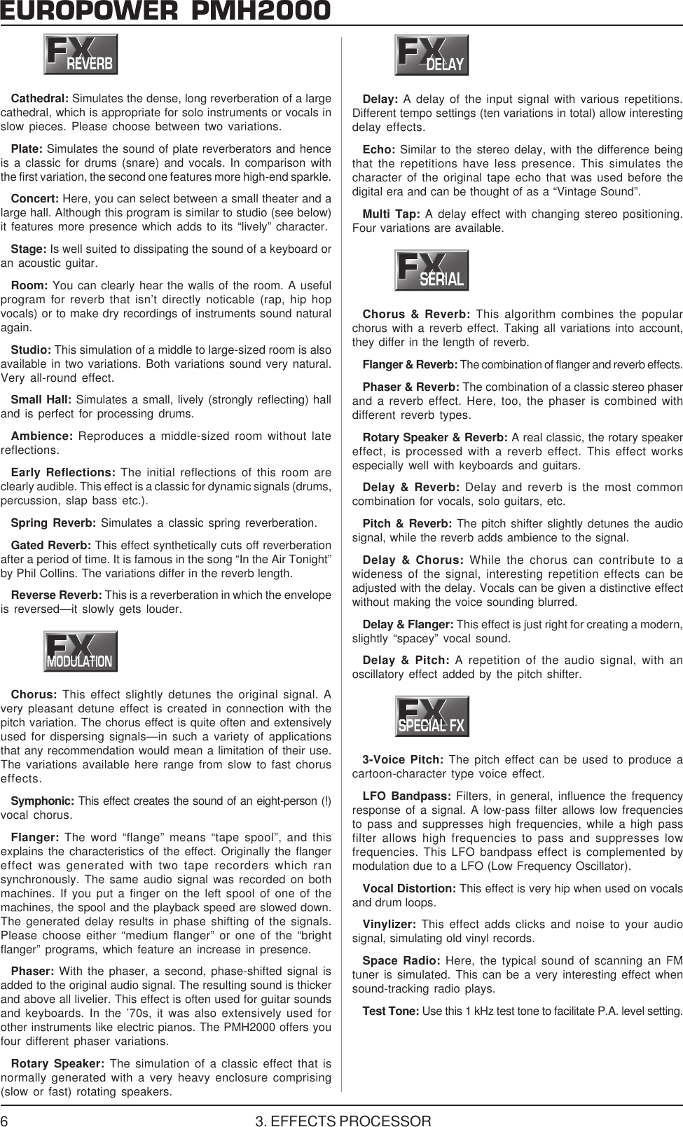 Page 6 of 10 - Behringer Behringer-Europower-Pmh2000-Users-Manual- PMH2000_ENG_Rev_E  Behringer-europower-pmh2000-users-manual