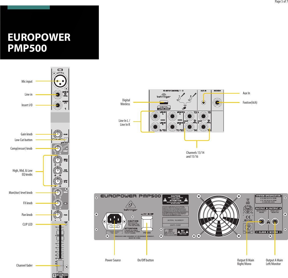 Page 5 of 7 - Behringer Behringer-Europower-Pmp500-Brochure- P0AJY (PMP500)  Behringer-europower-pmp500-brochure