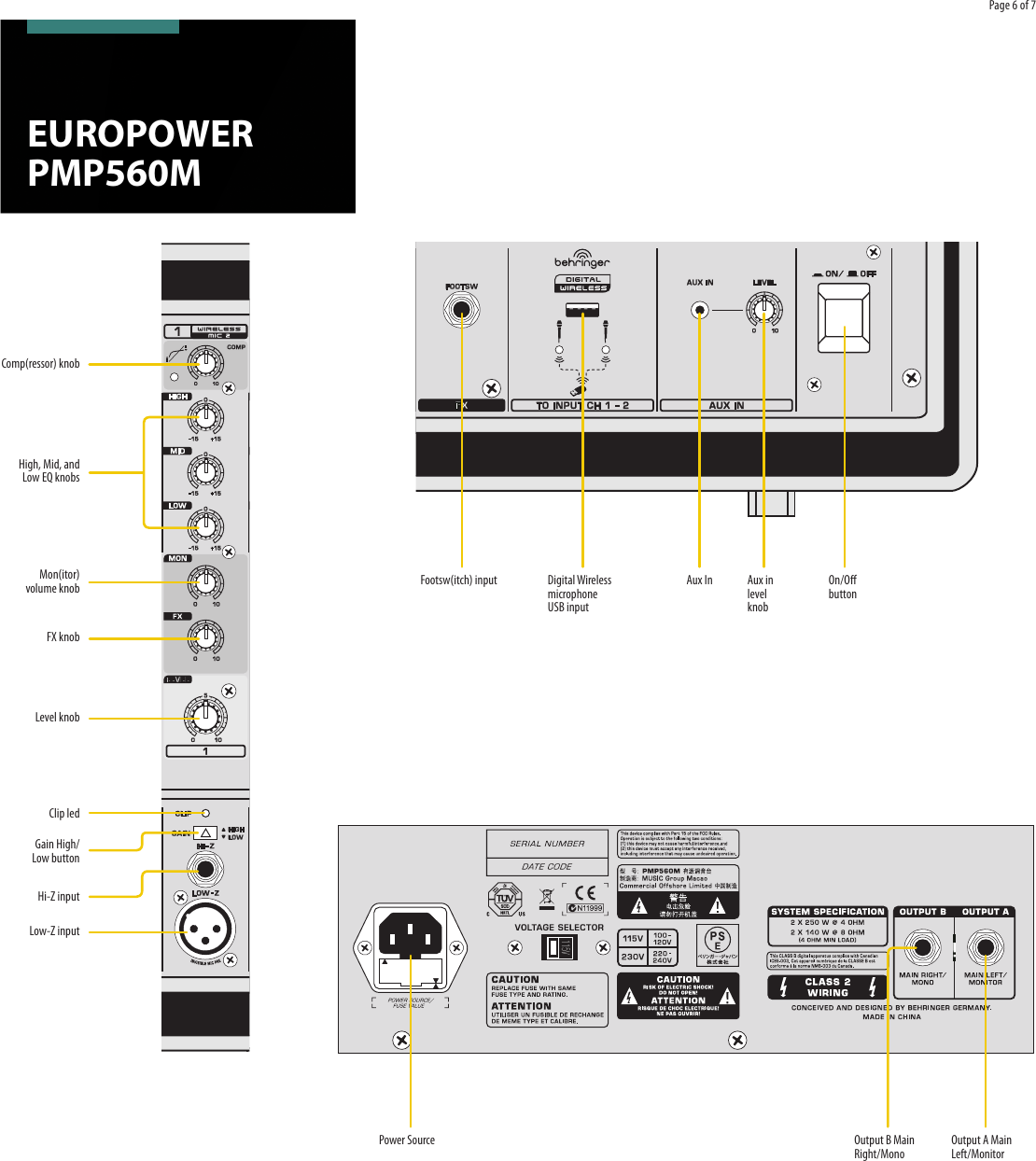 Page 6 of 7 - Behringer Behringer-Europower-Pmp560M-Brochure- P0AJW (PMP560M)  Behringer-europower-pmp560m-brochure