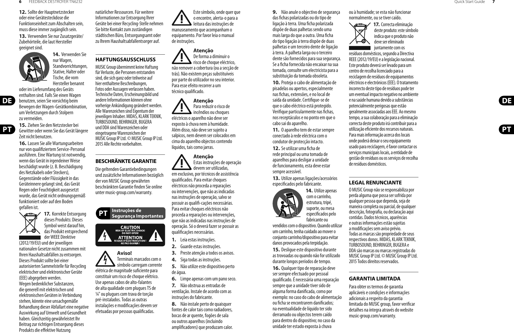 Page 4 of 12 - Behringer Behringer-Feedback-Destroyer-Tn6232-Quick-Start-Manual- P0ACW (TN6232)  Behringer-feedback-destroyer-tn6232-quick-start-manual