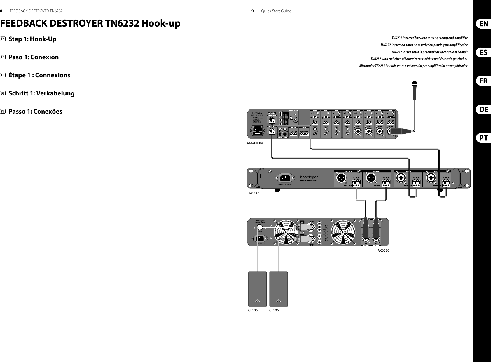 Page 5 of 12 - Behringer Behringer-Feedback-Destroyer-Tn6232-Quick-Start-Manual- P0ACW (TN6232)  Behringer-feedback-destroyer-tn6232-quick-start-manual