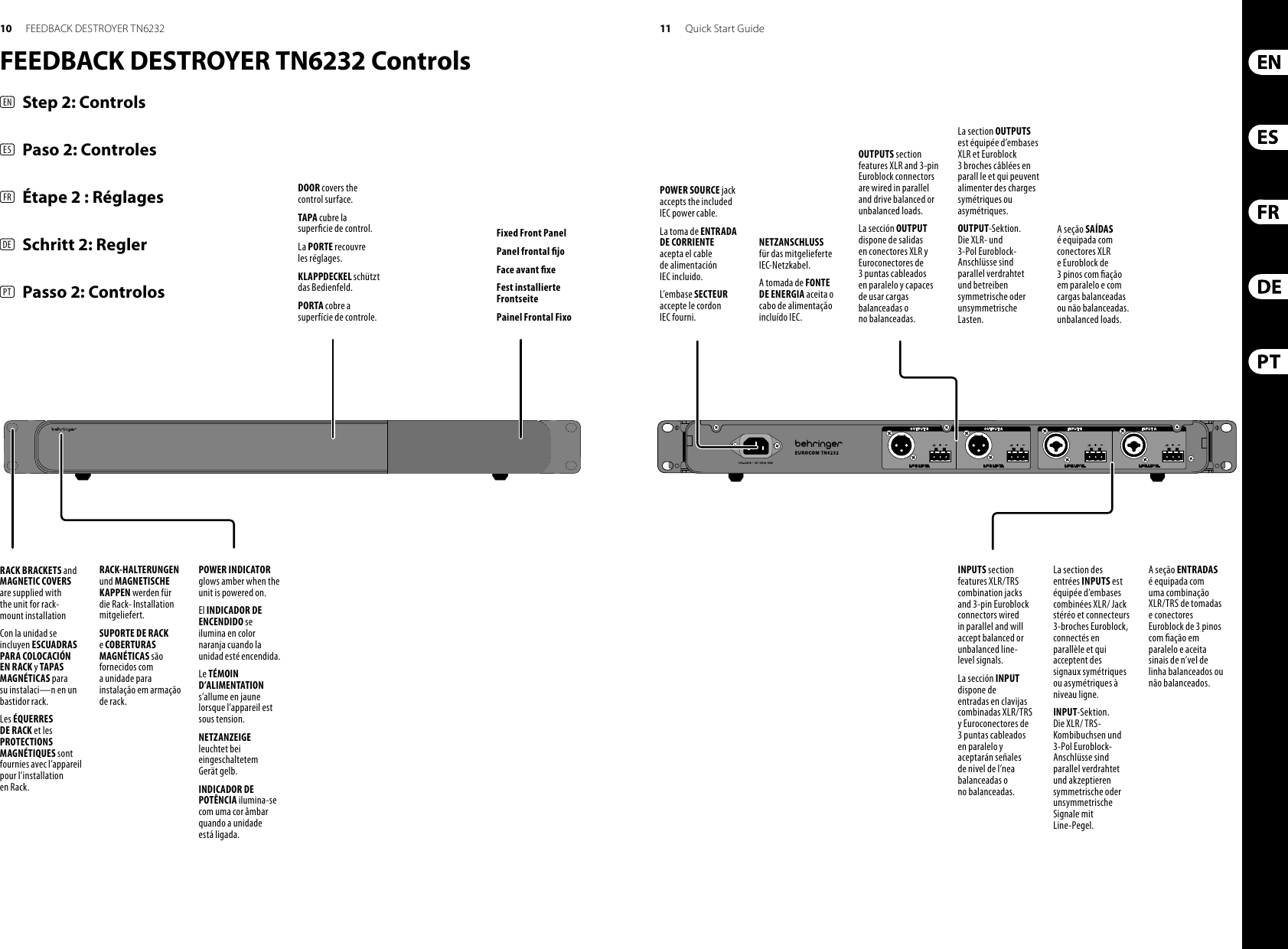Page 6 of 12 - Behringer Behringer-Feedback-Destroyer-Tn6232-Quick-Start-Manual- P0ACW (TN6232)  Behringer-feedback-destroyer-tn6232-quick-start-manual
