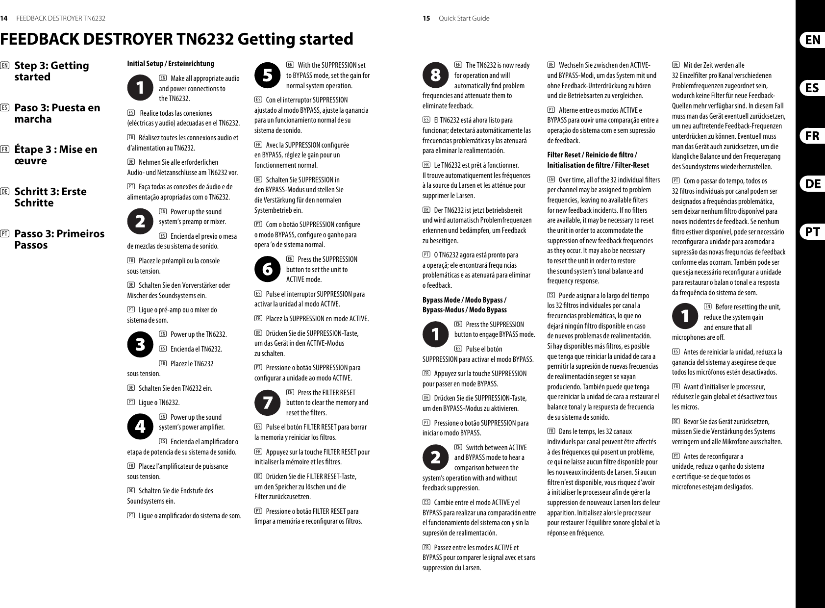 Page 8 of 12 - Behringer Behringer-Feedback-Destroyer-Tn6232-Quick-Start-Manual- P0ACW (TN6232)  Behringer-feedback-destroyer-tn6232-quick-start-manual