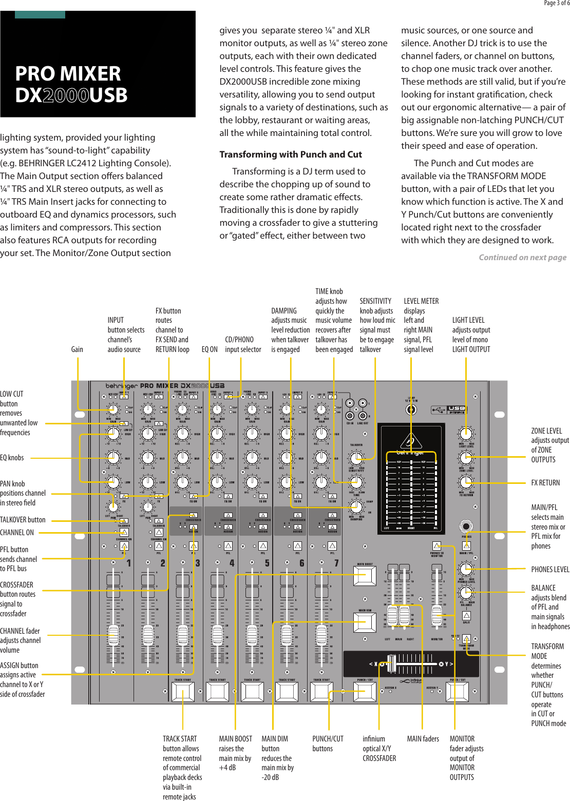 Page 3 of 6 - Behringer Behringer-Pro-Mixer-Dx2000Usb-Brochure- PRO MIXER DX2000USB  Behringer-pro-mixer-dx2000usb-brochure