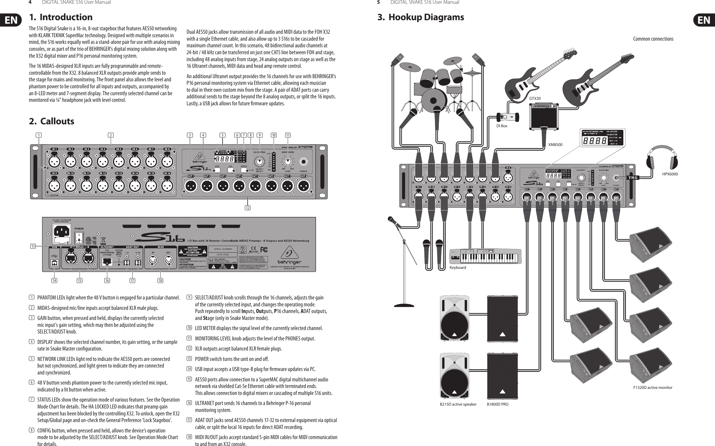 Page 3 of 9 - Behringer Behringer-S16-Users-Manual- DIGITAL SNAKE S16  Behringer-s16-users-manual