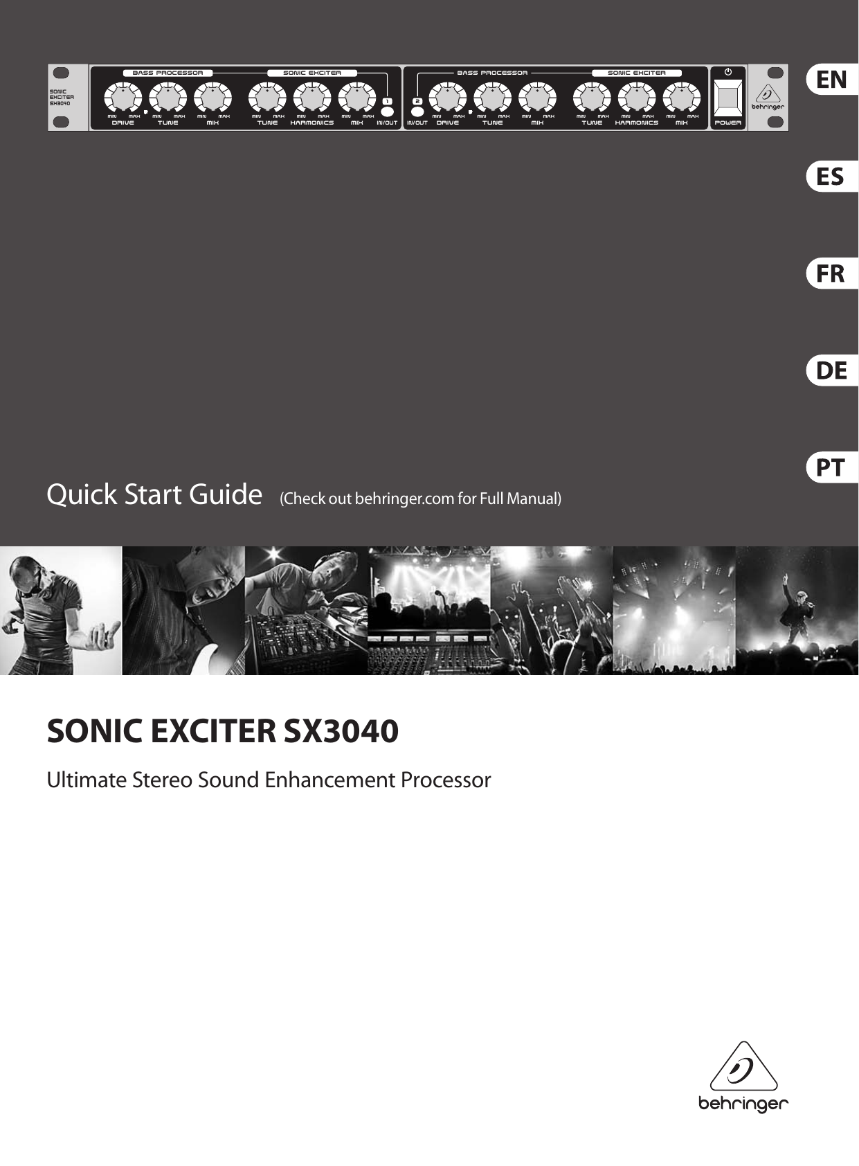 Page 1 of 10 - Behringer Behringer-Sonic-Exciter-Sx3040-Quick-Start-Manual- SONIC EXCITER SX3040  Behringer-sonic-exciter-sx3040-quick-start-manual