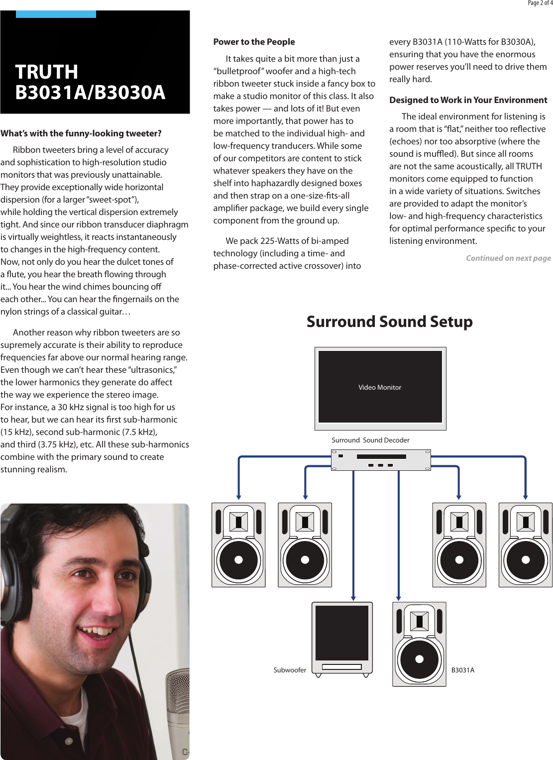 Page 2 of 4 - Behringer Behringer-Truth-B3031A-Brochure- TRUTH B3031A/B3030A  Behringer-truth-b3031a-brochure