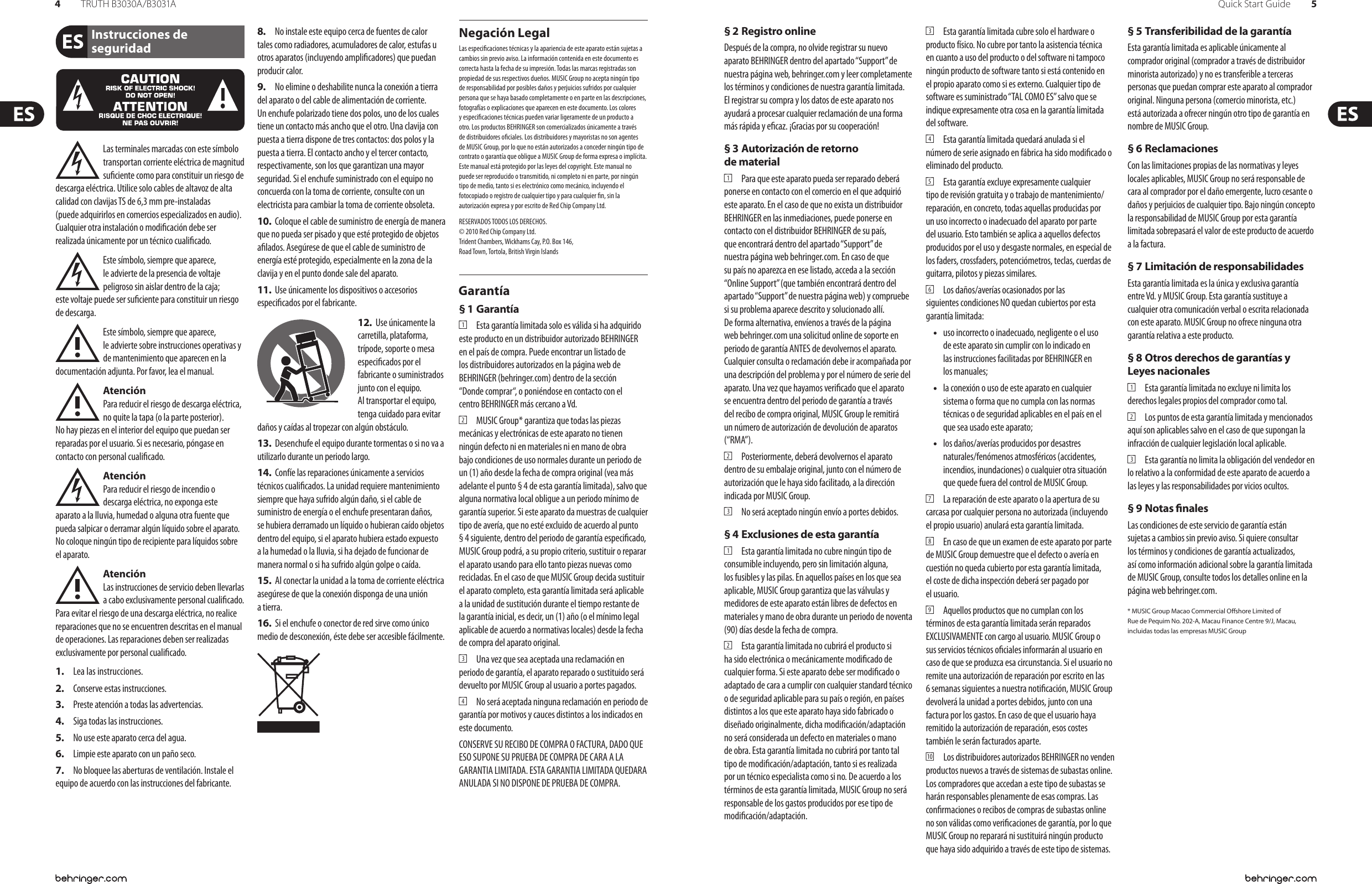 Page 3 of 11 - Behringer Behringer-Truth-B3031A-Quick-Start-Manual-  Behringer-truth-b3031a-quick-start-manual