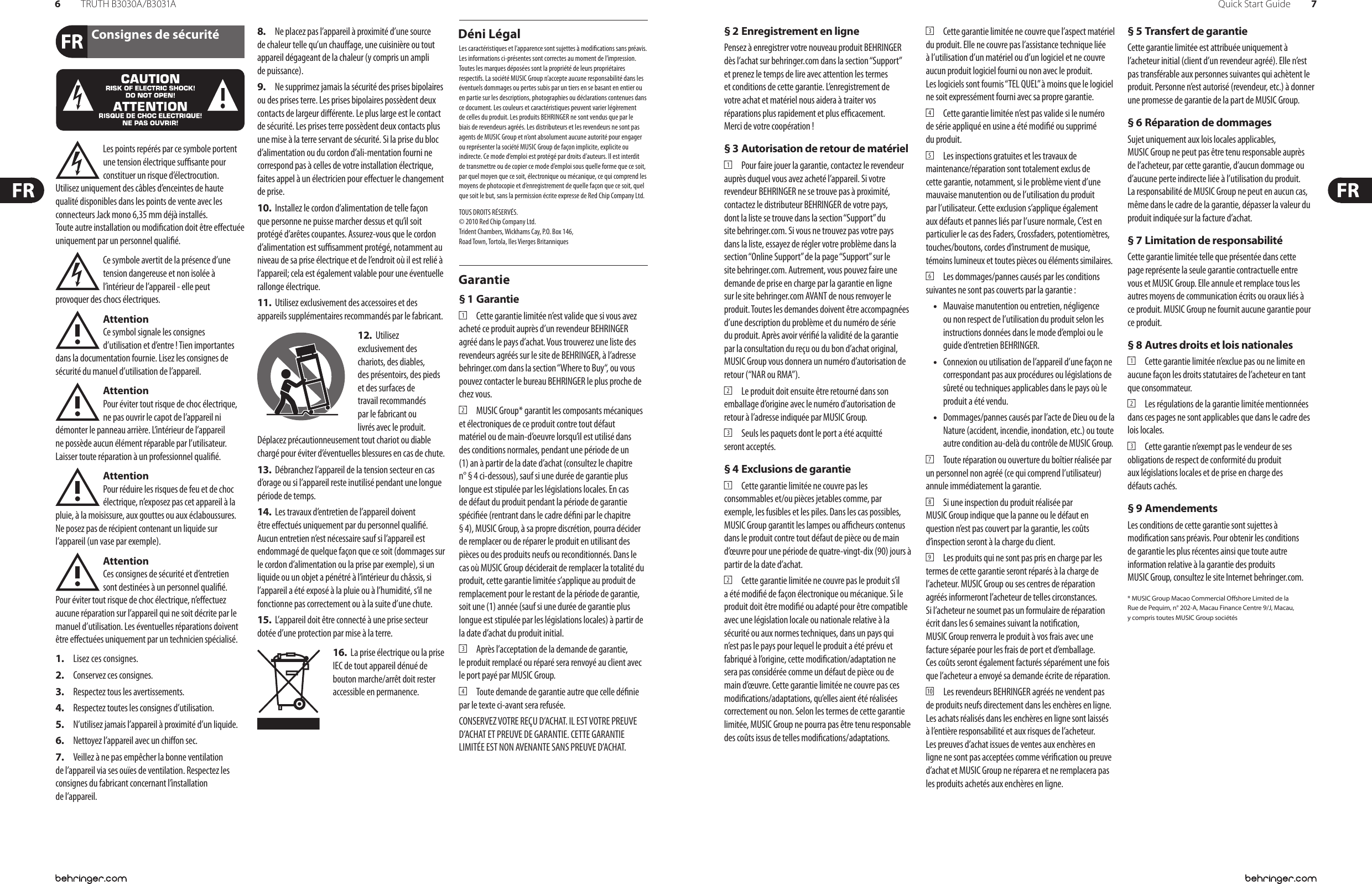 Page 4 of 11 - Behringer Behringer-Truth-B3031A-Quick-Start-Manual-  Behringer-truth-b3031a-quick-start-manual