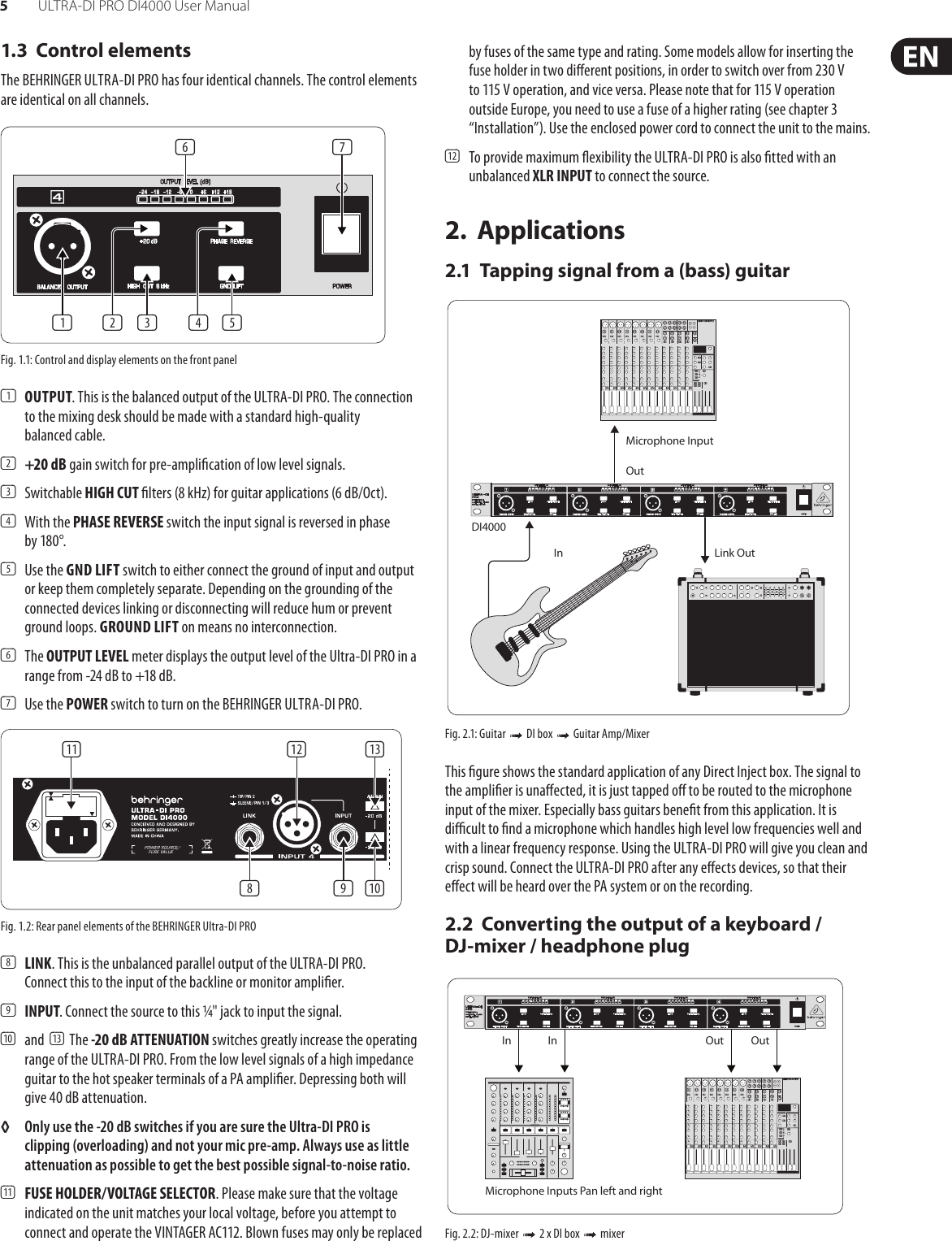 Page 5 of 9 - Behringer Behringer-Ultra-Di-Pro-Di4000-Users-Manual- ULTRA-DI PRO DI4000  Behringer-ultra-di-pro-di4000-users-manual