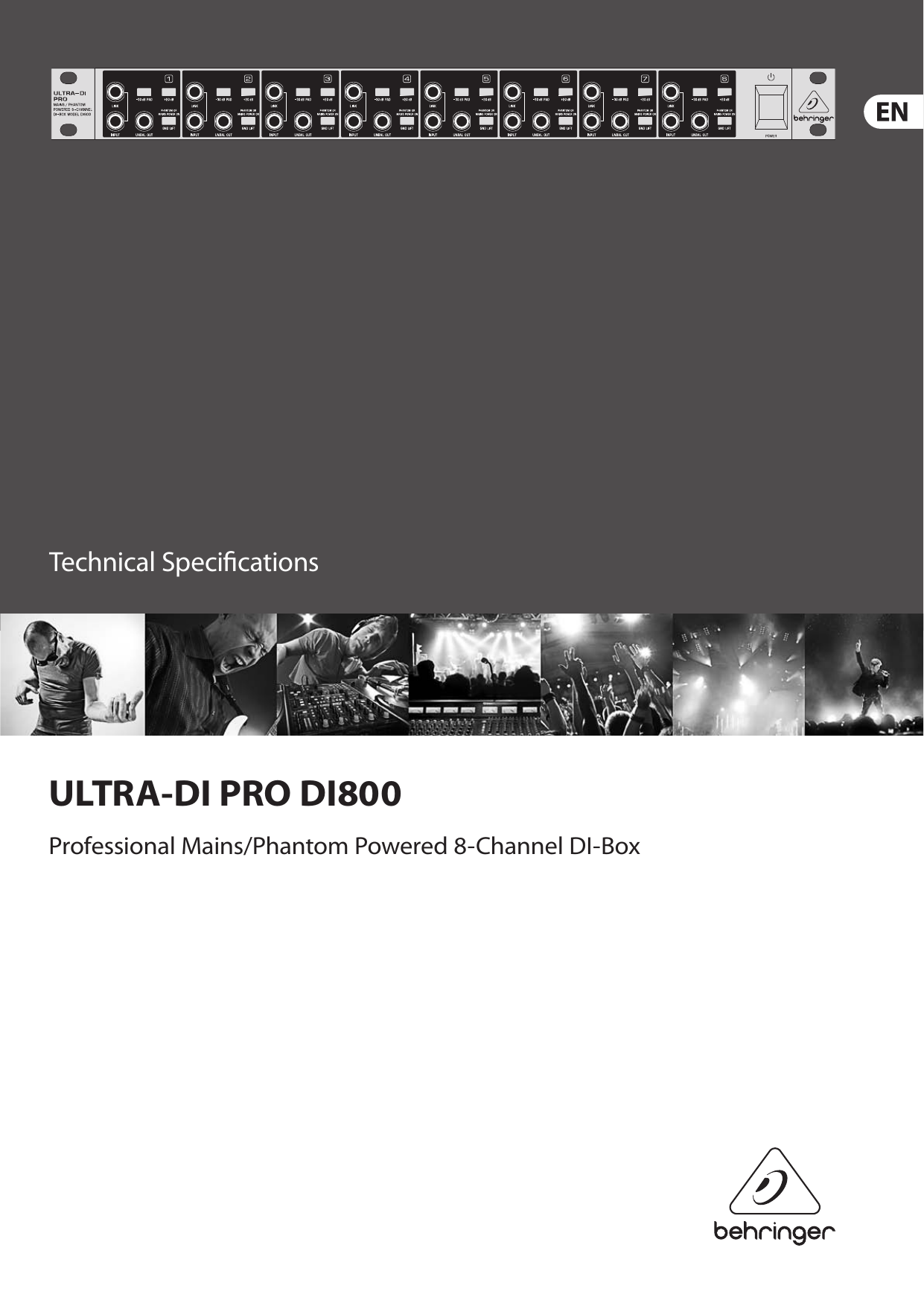 Page 1 of 2 - Behringer Behringer-Ultra-Di-Pro-Di800-Specification-Sheet- ULTRA-DI PRO DI800  Behringer-ultra-di-pro-di800-specification-sheet