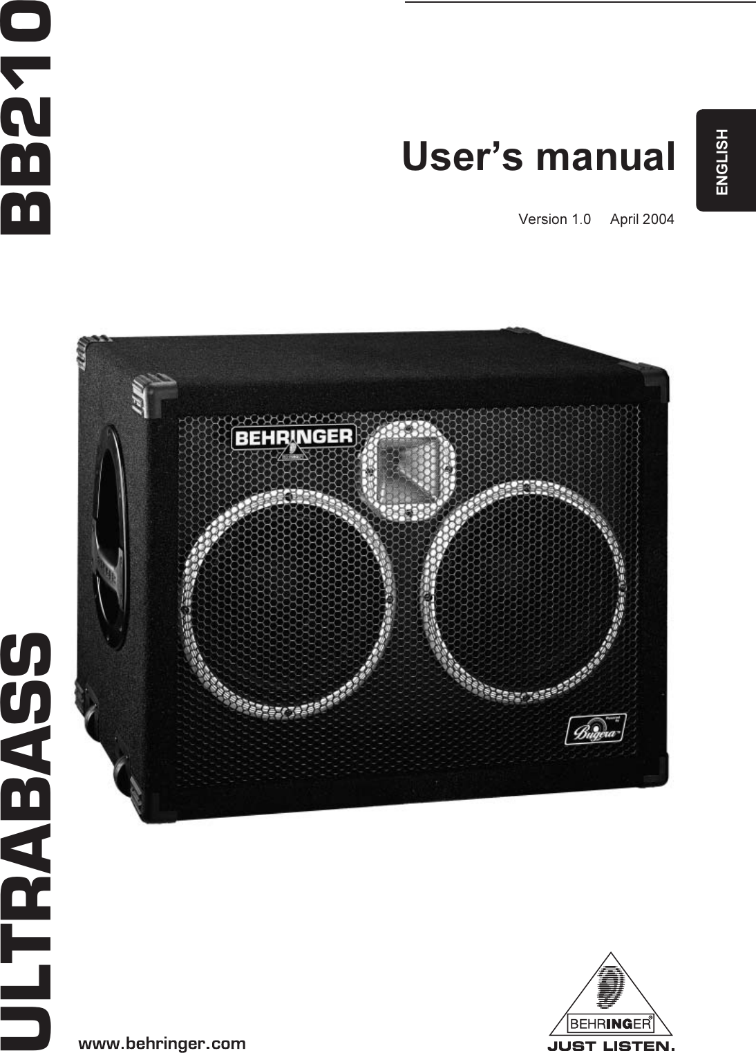 Page 1 of 9 - Behringer Behringer-Ultrabass-Bb210-Users-Manual- DATA-MANFULL_BB210_ENG_Rev_A.pmd  Behringer-ultrabass-bb210-users-manual