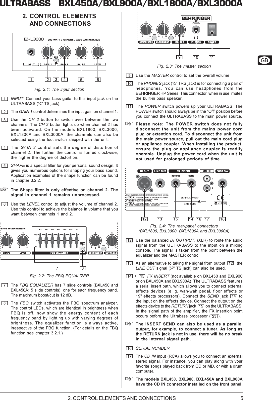 Page 5 of 10 - Behringer Behringer-Ultrabass-Bxl1800-Users-Manual- DATA-MANFULL_BXL_series_ENG_Rev_B.PMD  Behringer-ultrabass-bxl1800-users-manual