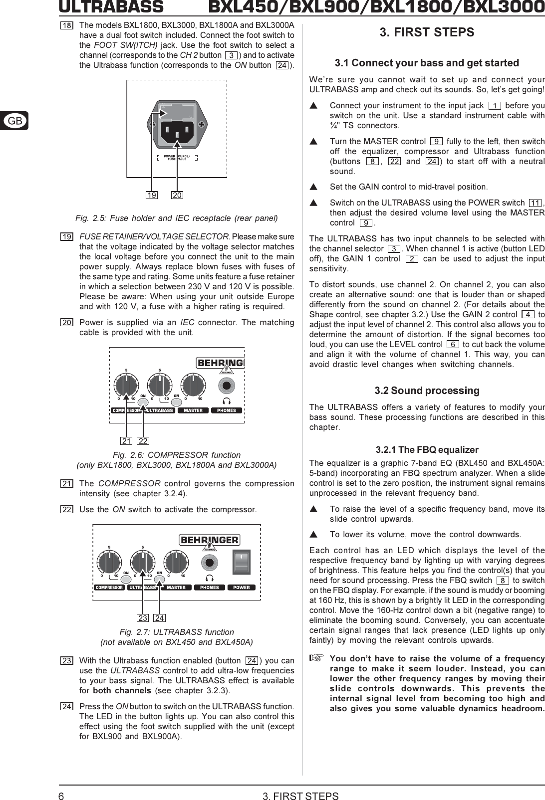 Page 6 of 10 - Behringer Behringer-Ultrabass-Bxl1800-Users-Manual- DATA-MANFULL_BXL_series_ENG_Rev_B.PMD  Behringer-ultrabass-bxl1800-users-manual