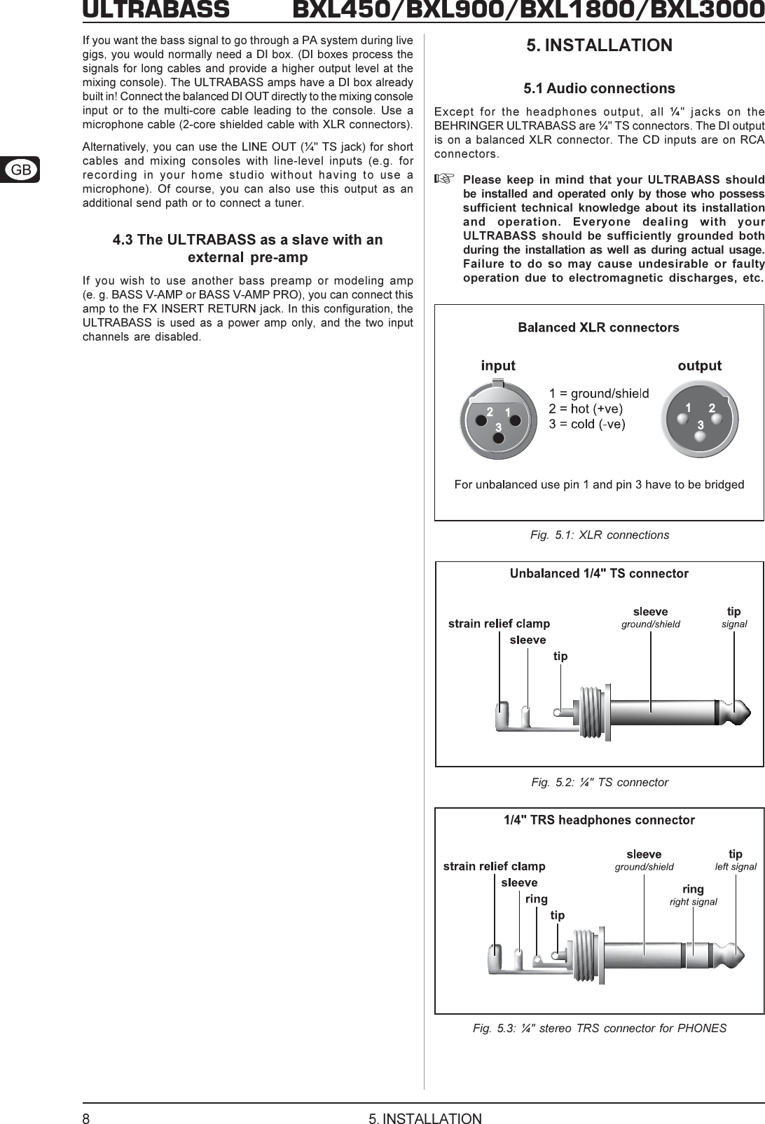 Page 8 of 10 - Behringer Behringer-Ultrabass-Bxl1800-Users-Manual- DATA-MANFULL_BXL_series_ENG_Rev_B.PMD  Behringer-ultrabass-bxl1800-users-manual