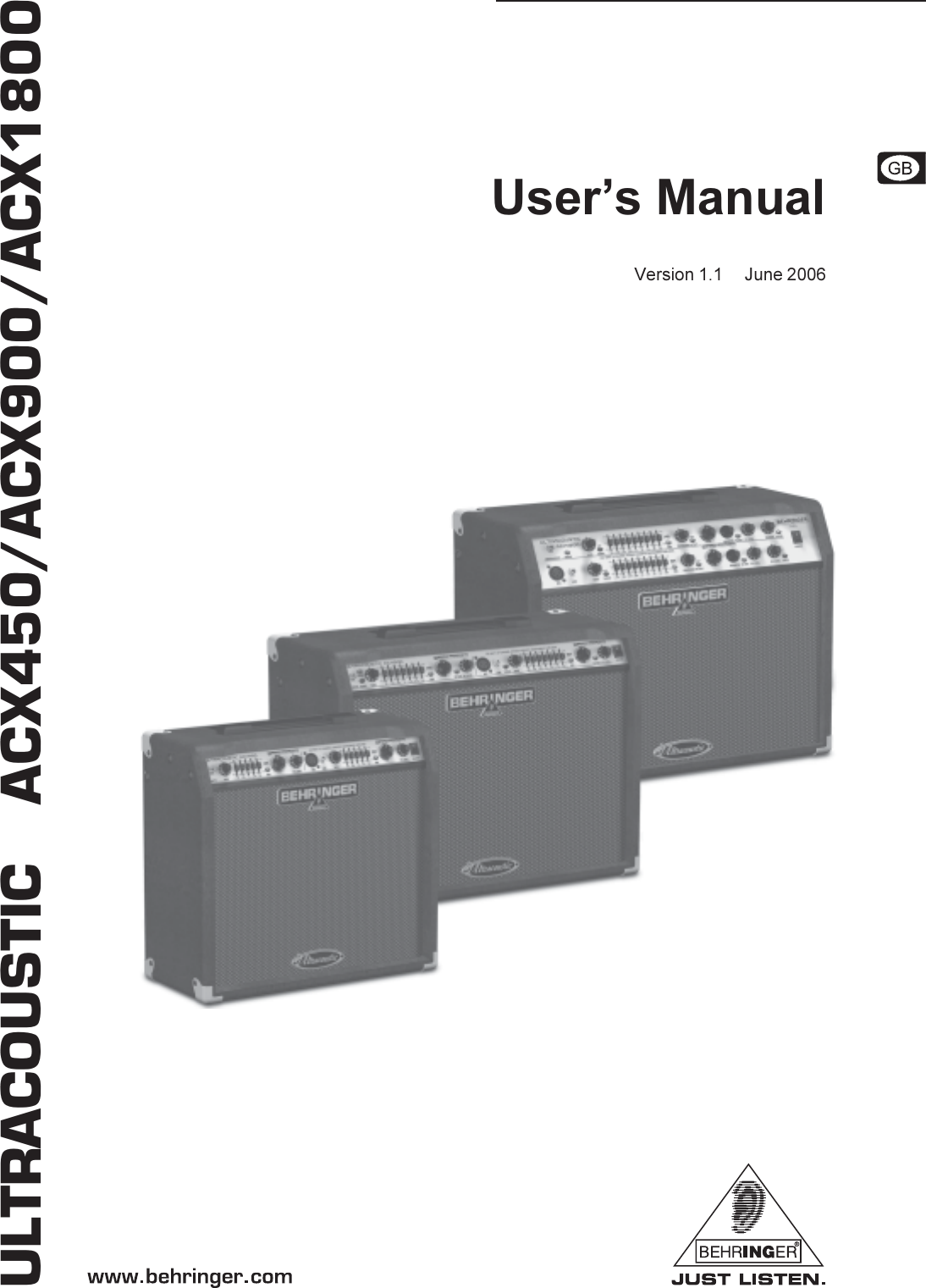 Page 1 of 12 - Behringer Behringer-Ultracoustic-Acx1800-Users-Manual-  Behringer-ultracoustic-acx1800-users-manual