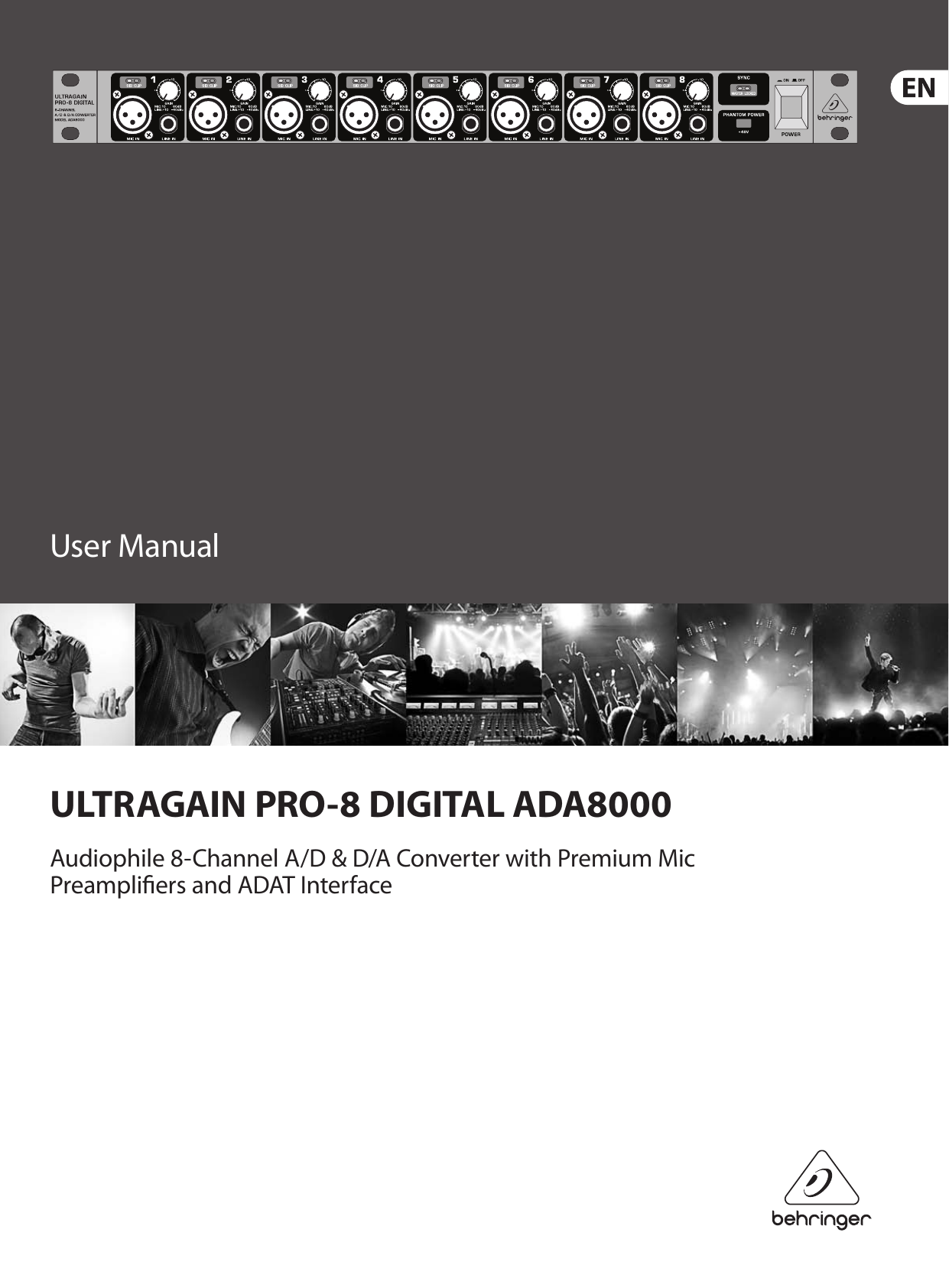 Page 1 of 9 - Behringer Behringer-Ultragain-Pro-8-Digital-Ada8000-Users-Manual- P0187 (ADA8000)  Behringer-ultragain-pro-8-digital-ada8000-users-manual