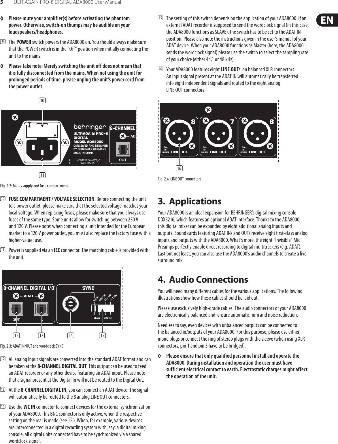 Page 5 of 9 - Behringer Behringer-Ultragain-Pro-8-Digital-Ada8000-Users-Manual- P0187 (ADA8000)  Behringer-ultragain-pro-8-digital-ada8000-users-manual