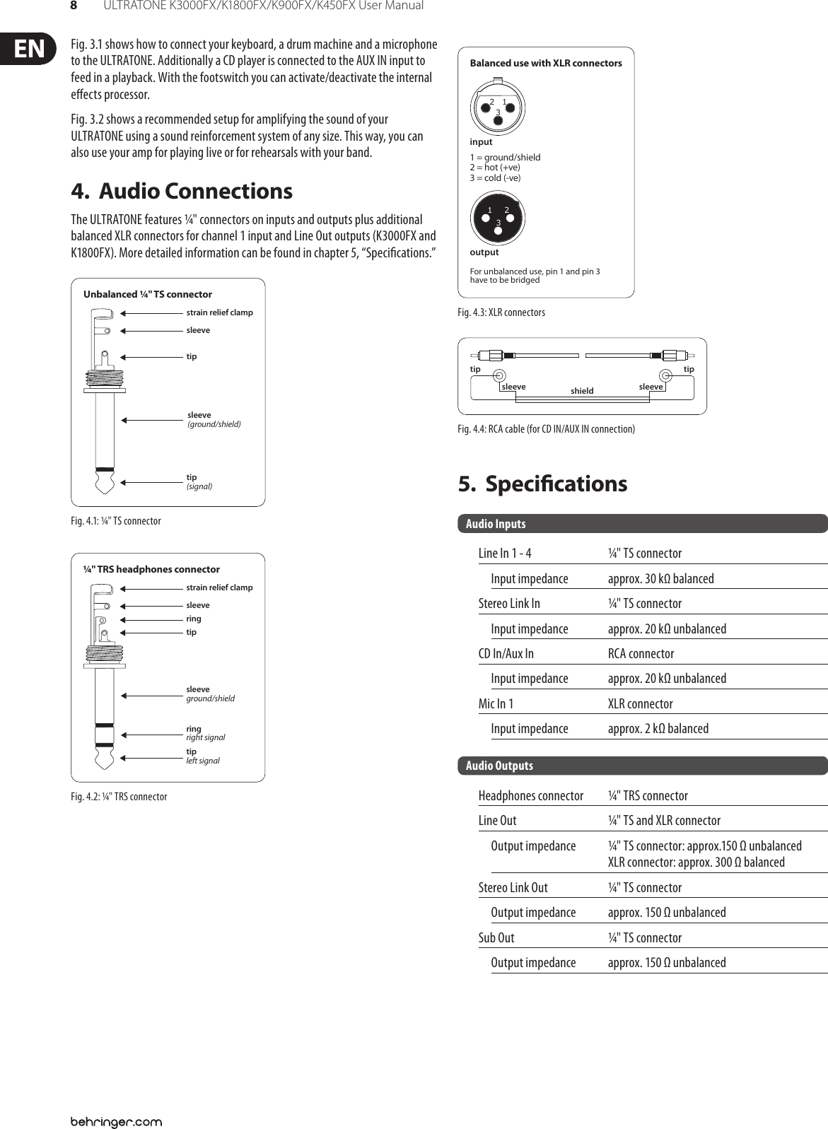 Page 8 of 11 - Behringer Behringer-Ultratone-K1800Fx-Users-Manual- ULTRATONE K3000FX/K1800FX/K900FX/K450FX  Behringer-ultratone-k1800fx-users-manual