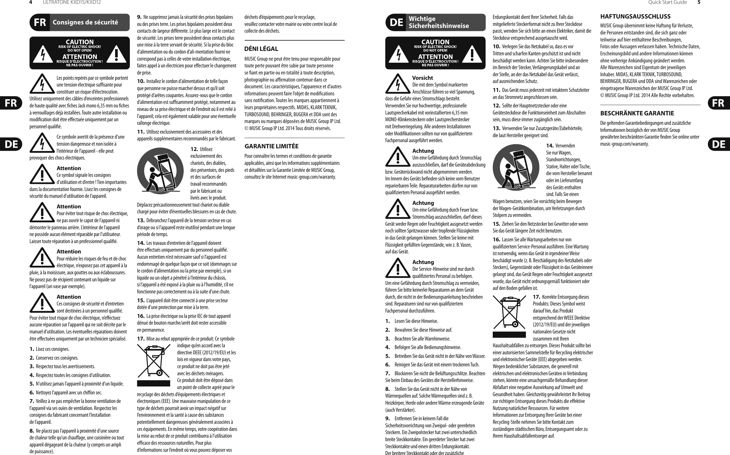 Page 3 of 11 - Behringer Behringer-Ultratone-Kxd12-Quick-Start-Manual- ULTRATONE KXD15/KXD12  Behringer-ultratone-kxd12-quick-start-manual