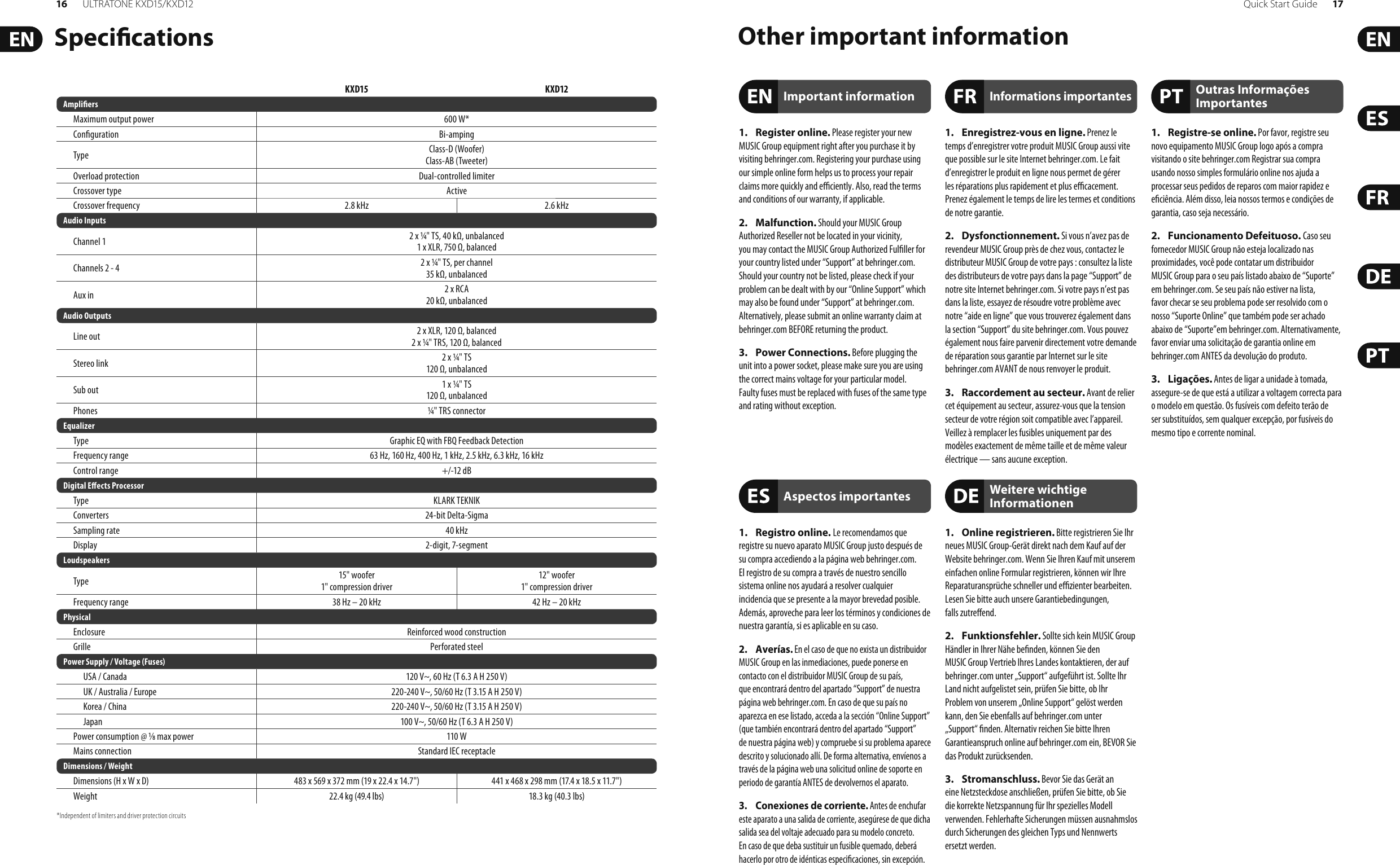 Page 9 of 11 - Behringer Behringer-Ultratone-Kxd12-Quick-Start-Manual- ULTRATONE KXD15/KXD12  Behringer-ultratone-kxd12-quick-start-manual