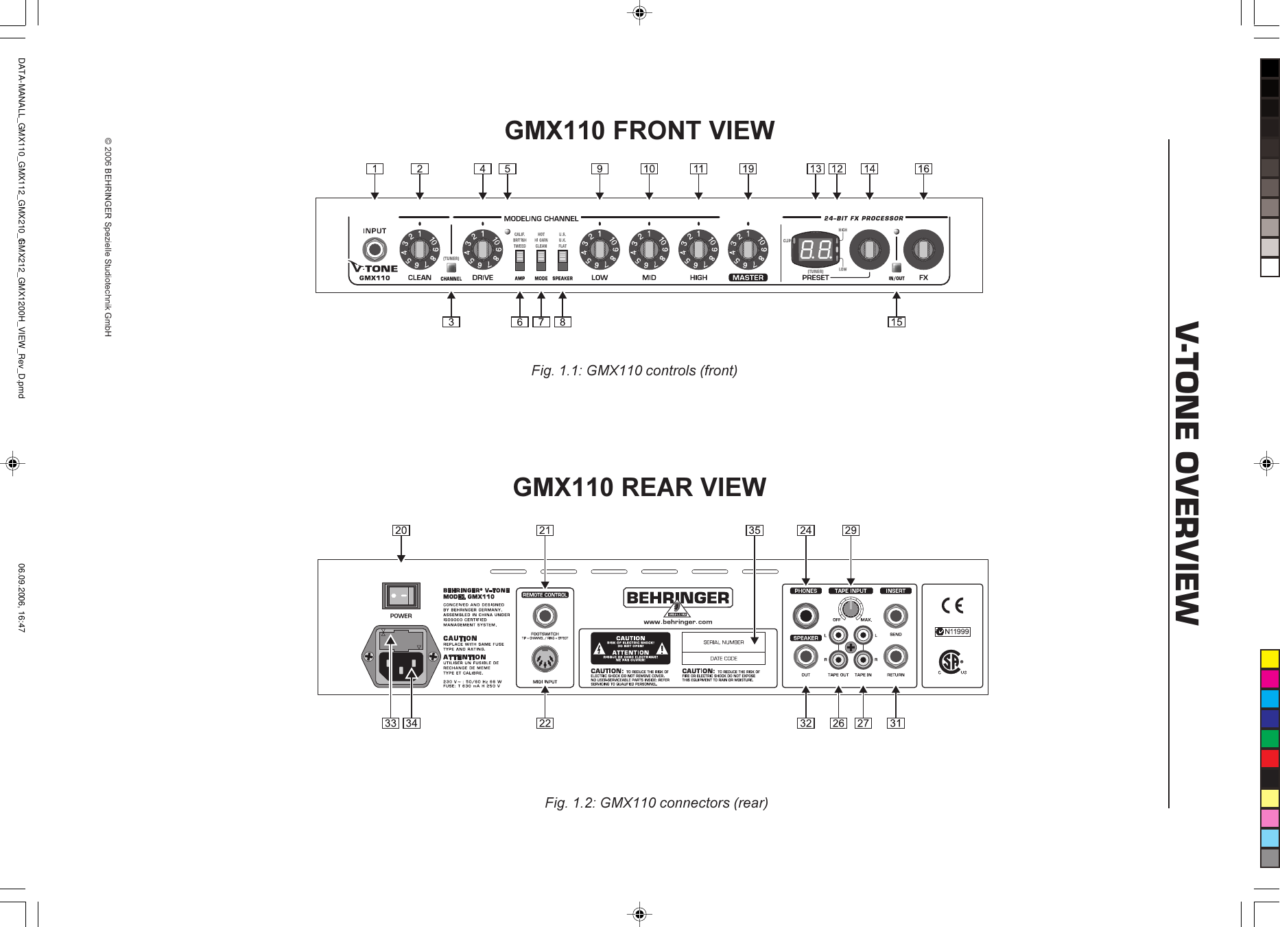 Page 1 of 4 - Behringer Behringer-V-Tone-Gmx1200H-View-Sheet- DATA-MANALL_GMX110_GMX112_GMX210_GMX212_GMX1200H_VIEW_Rev_D.pmd  Behringer-v-tone-gmx1200h-view-sheet