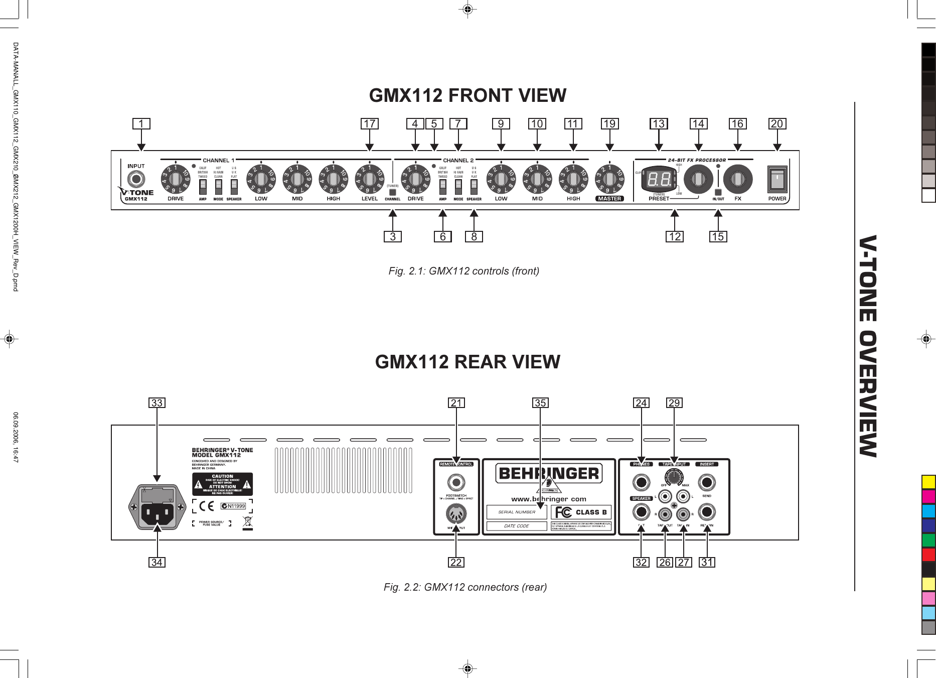 Page 2 of 4 - Behringer Behringer-V-Tone-Gmx1200H-View-Sheet- DATA-MANALL_GMX110_GMX112_GMX210_GMX212_GMX1200H_VIEW_Rev_D.pmd  Behringer-v-tone-gmx1200h-view-sheet