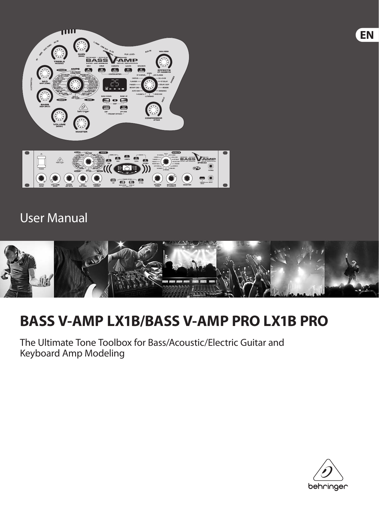 Behringer Virtual Amplification Bass V Amp Users Manual Lx1b Bass Pro Lx1b