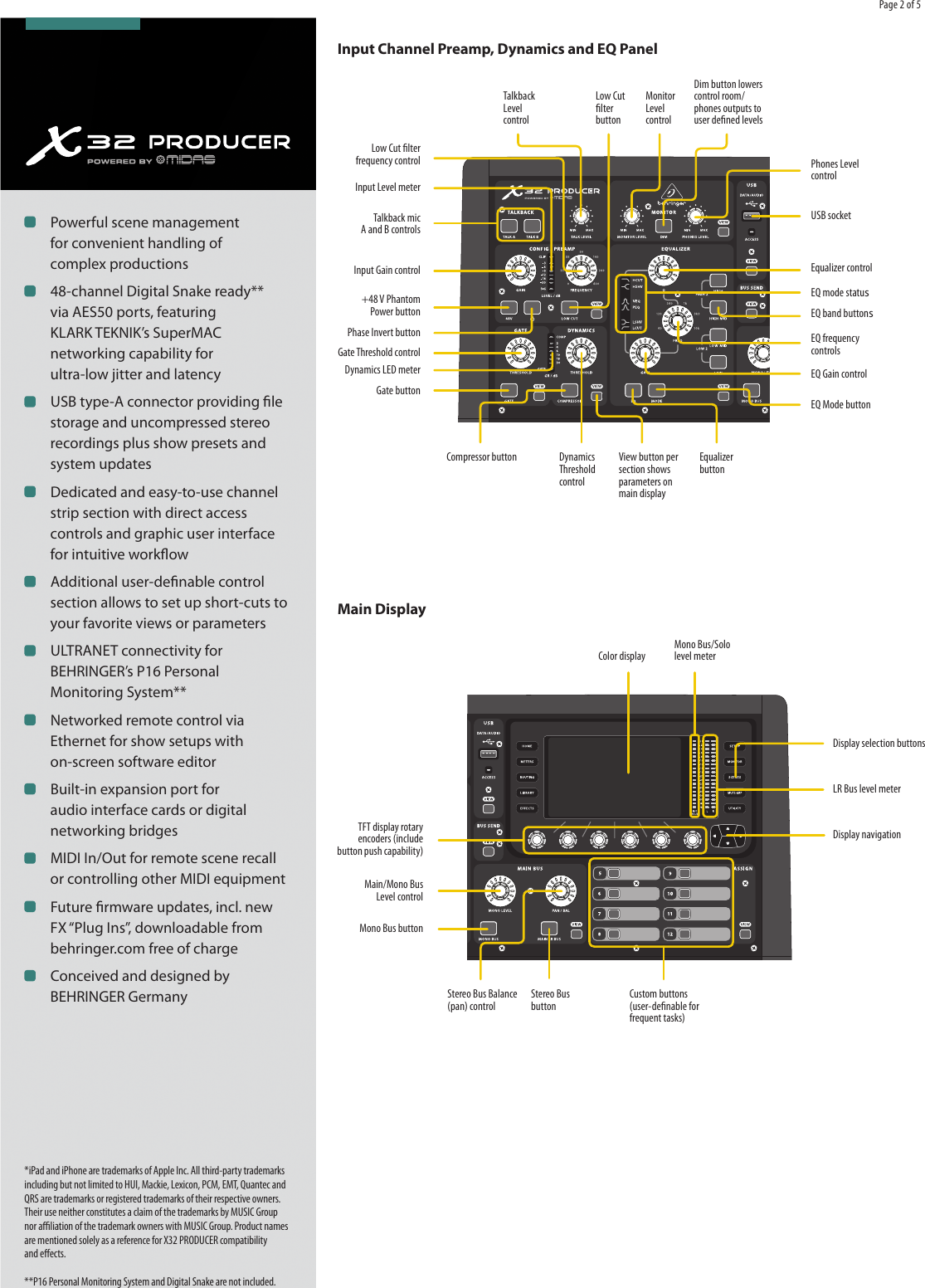 Page 2 of 5 - Behringer Behringer-X32-Producer-Brochure- X32_PRODUCER  Behringer-x32-producer-brochure