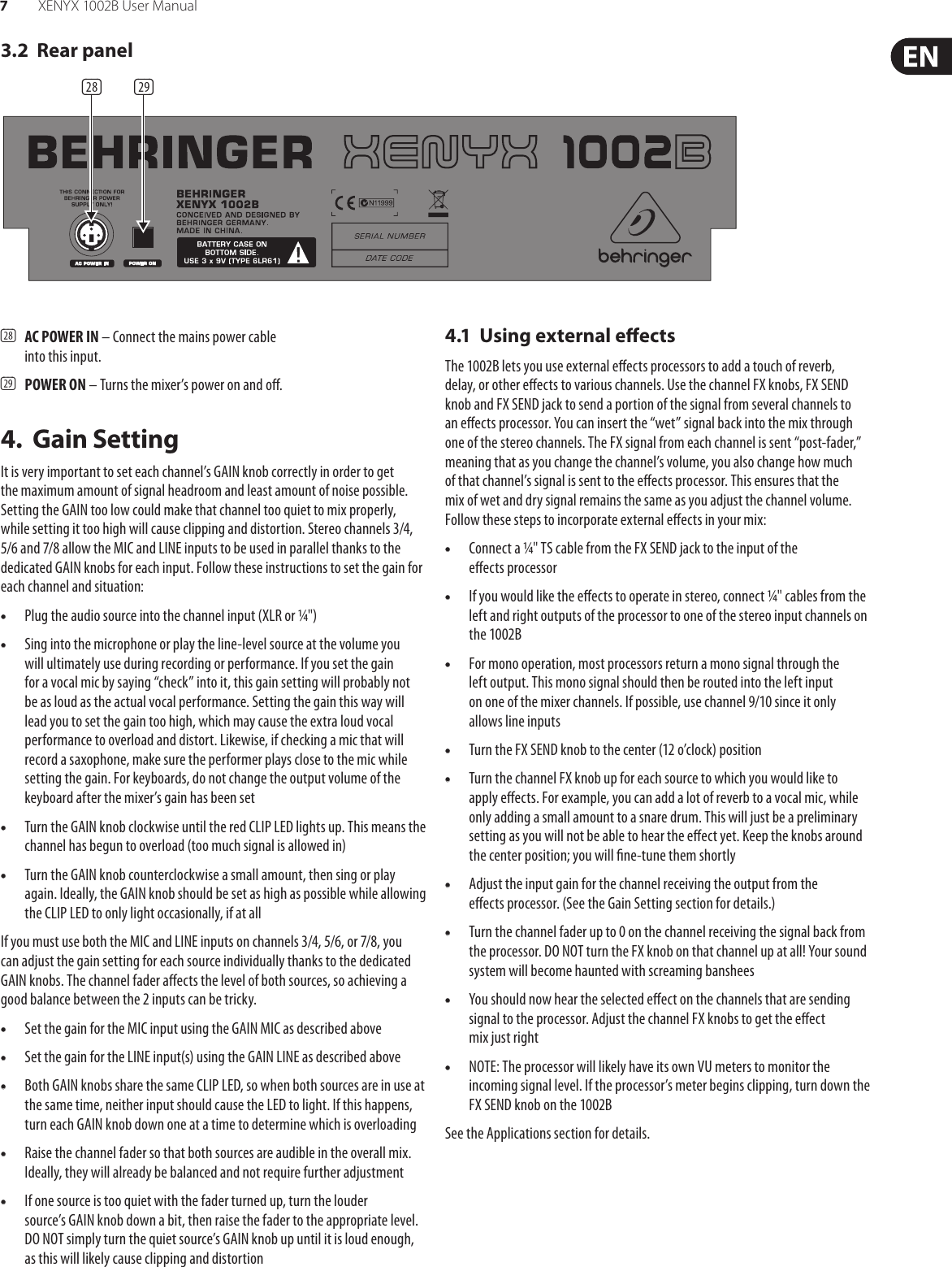 Page 7 of 12 - Behringer Behringer-Xenyx-1002B-Users-Manual- XENYX 1002B  Behringer-xenyx-1002b-users-manual