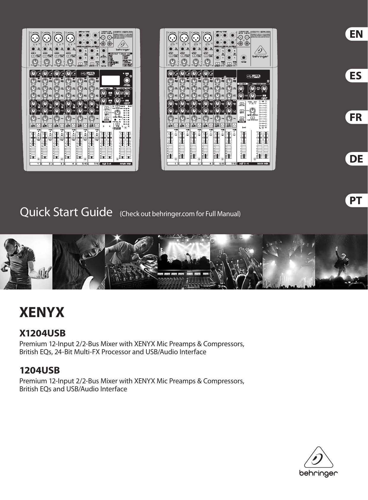 Behringer Xenyx 1204Usb Quick Start Manual X1204USB/1204USB