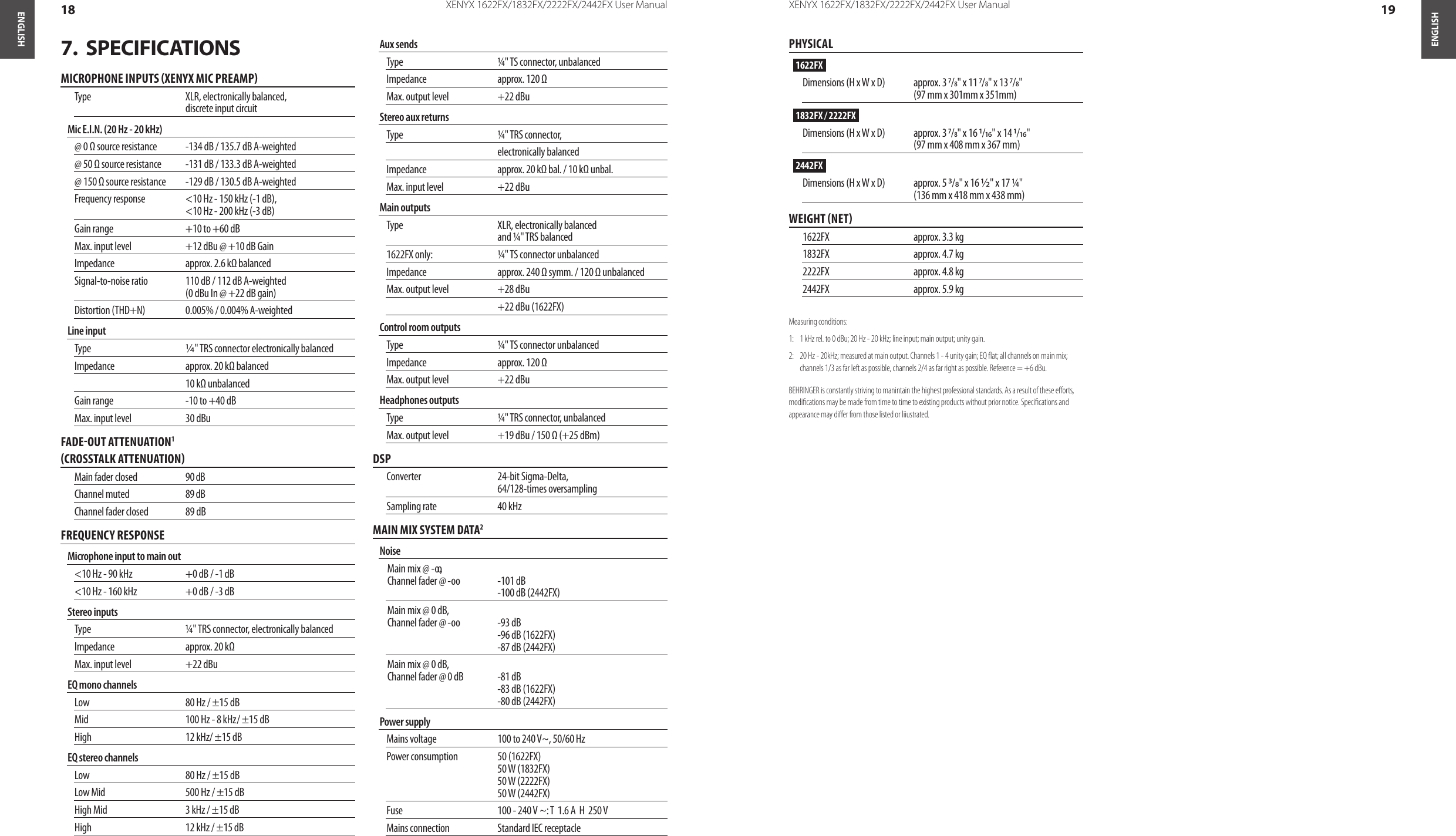 Page 10 of 12 - Behringer Behringer-Xenyx-1832Fx-Users-Manual- XENYX1622FX/1832FX/2222FX/2442FX  Behringer-xenyx-1832fx-users-manual