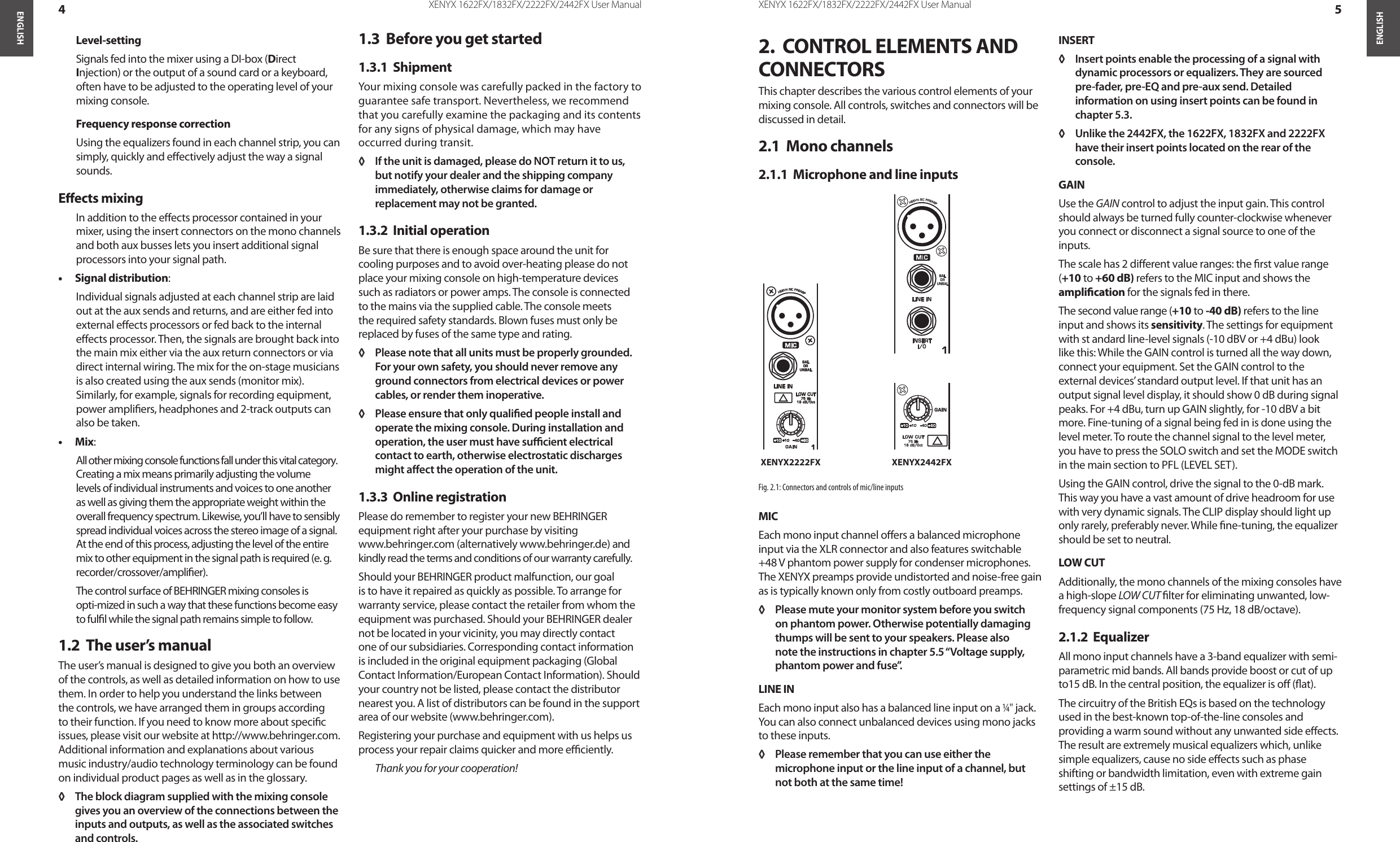 Page 3 of 12 - Behringer Behringer-Xenyx-1832Fx-Users-Manual- XENYX1622FX/1832FX/2222FX/2442FX  Behringer-xenyx-1832fx-users-manual