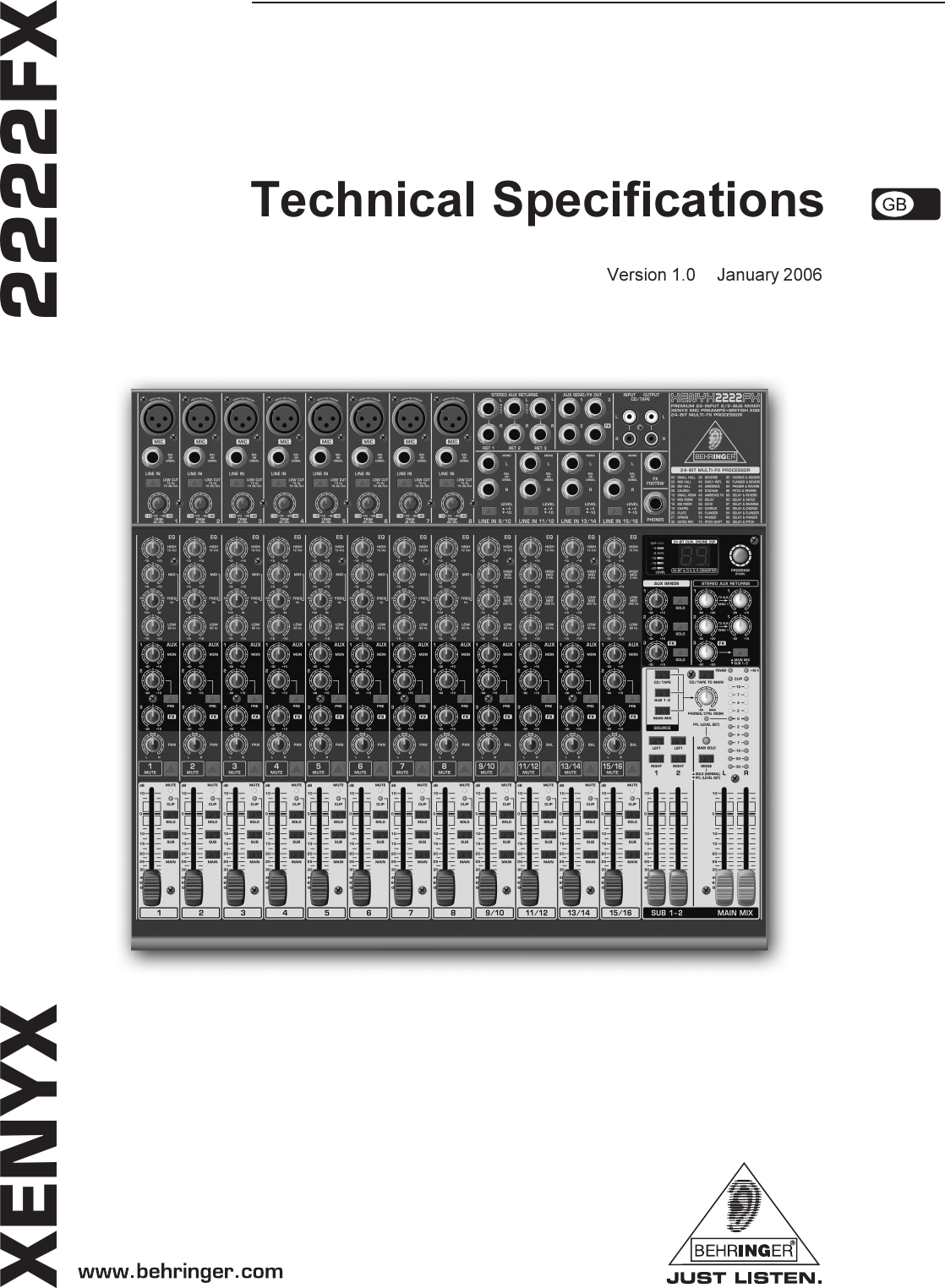 Page 1 of 5 - Behringer Behringer-Xenyx-2222Fx-Users-Manual- 2222FX_TECH_INFO_Rev_A.pmd  Behringer-xenyx-2222fx-users-manual