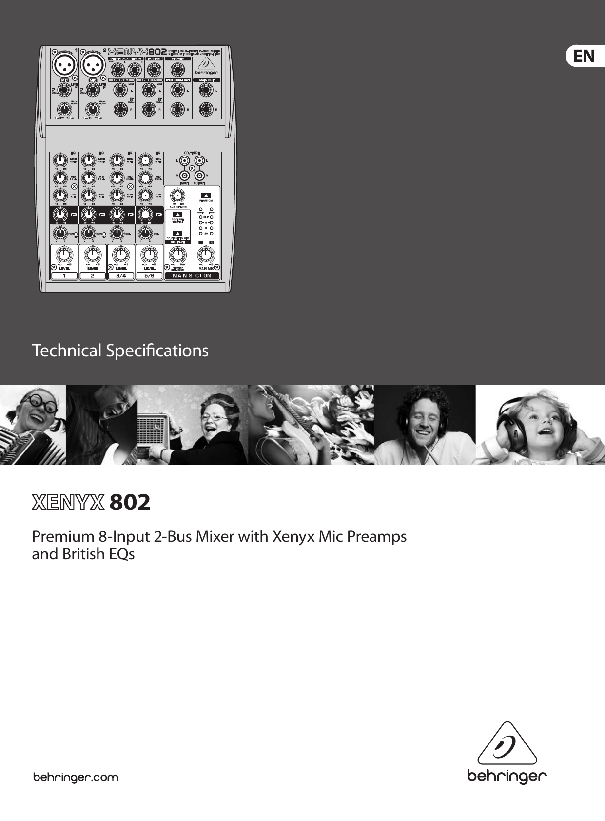 Page 1 of 3 - Behringer Behringer-Xenyx-802-Specification-Sheet- XENYX 802  Behringer-xenyx-802-specification-sheet